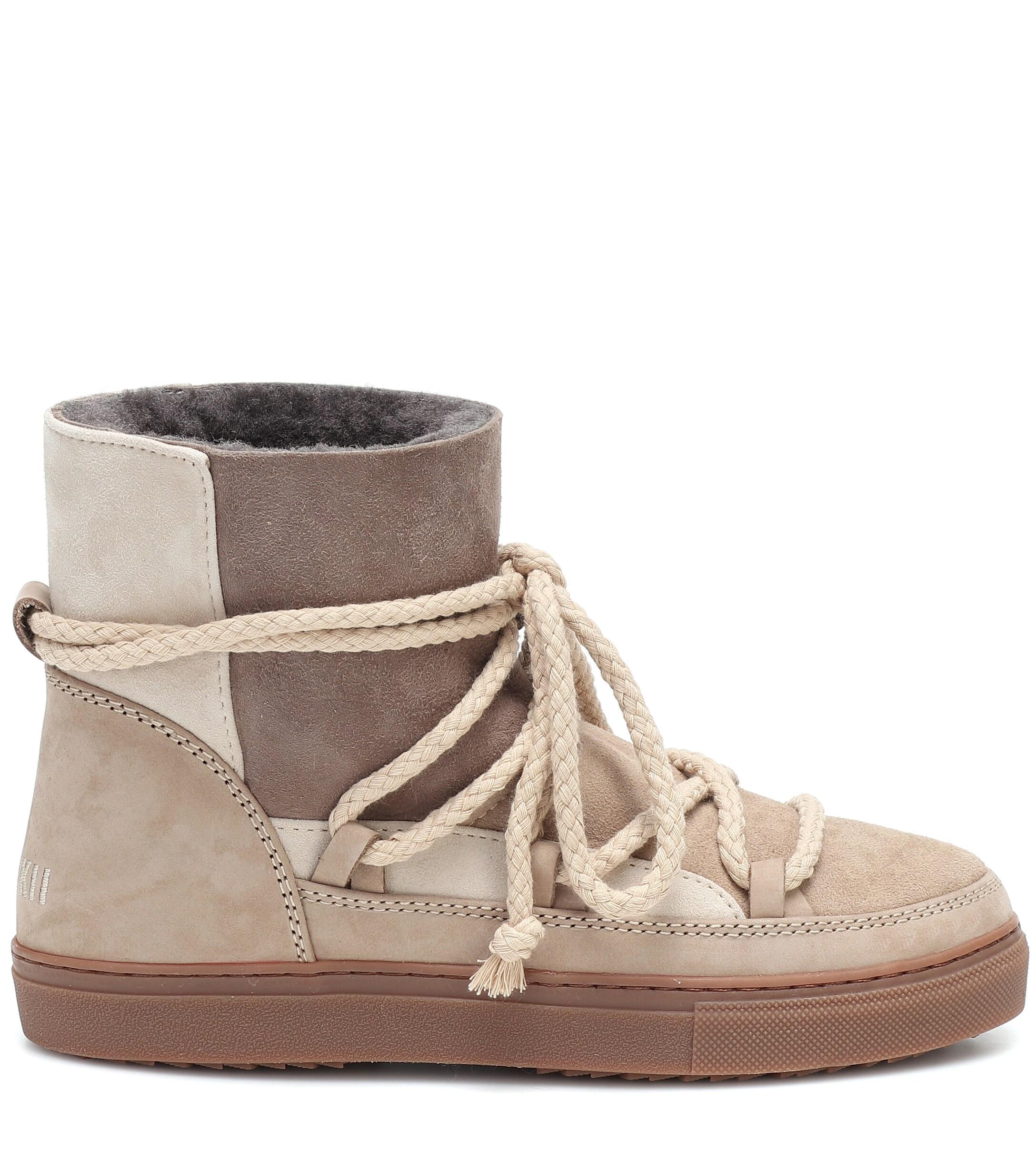 Inuikii Suede Ankle Boots in Beige 