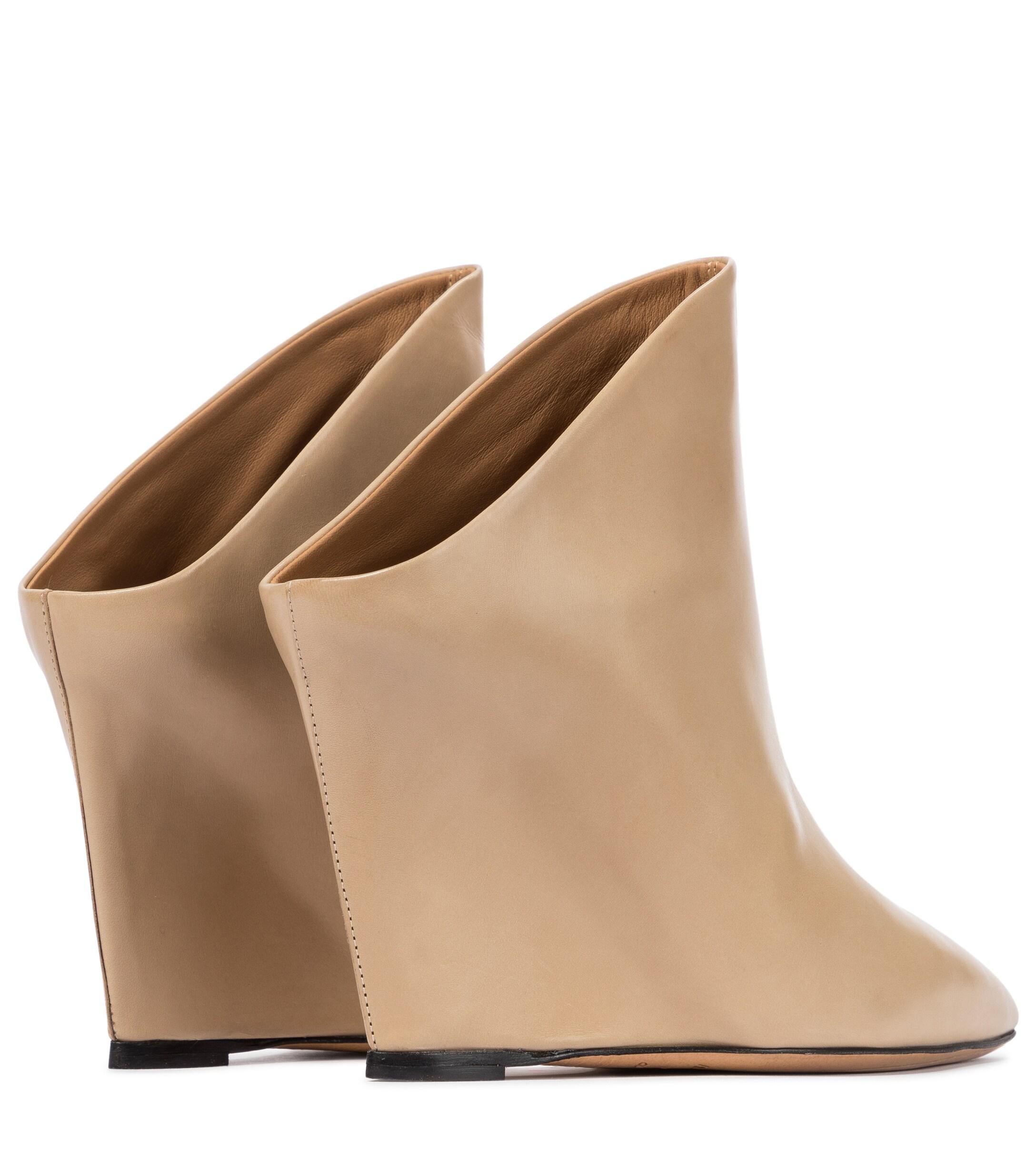 Isabel Marant Tykat 90 Wedge Leather Mules in Beige (Natural) - Save 14% -  Lyst