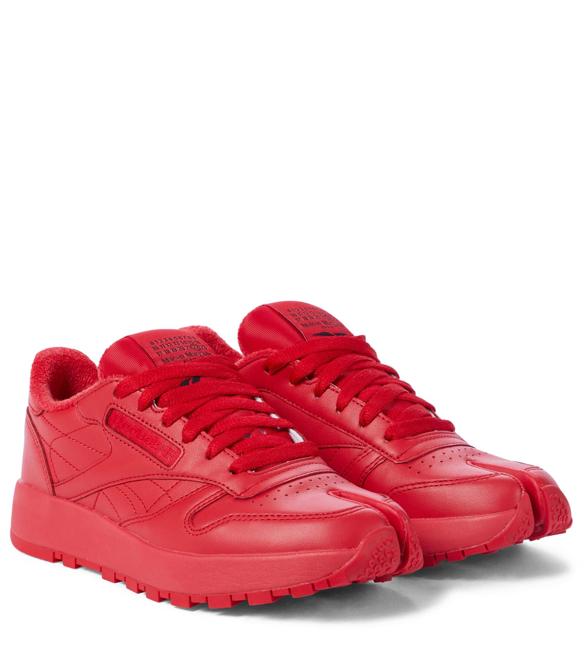 Maison Margiela X Reebok Classic Tabi Leather Sneakers in Red 