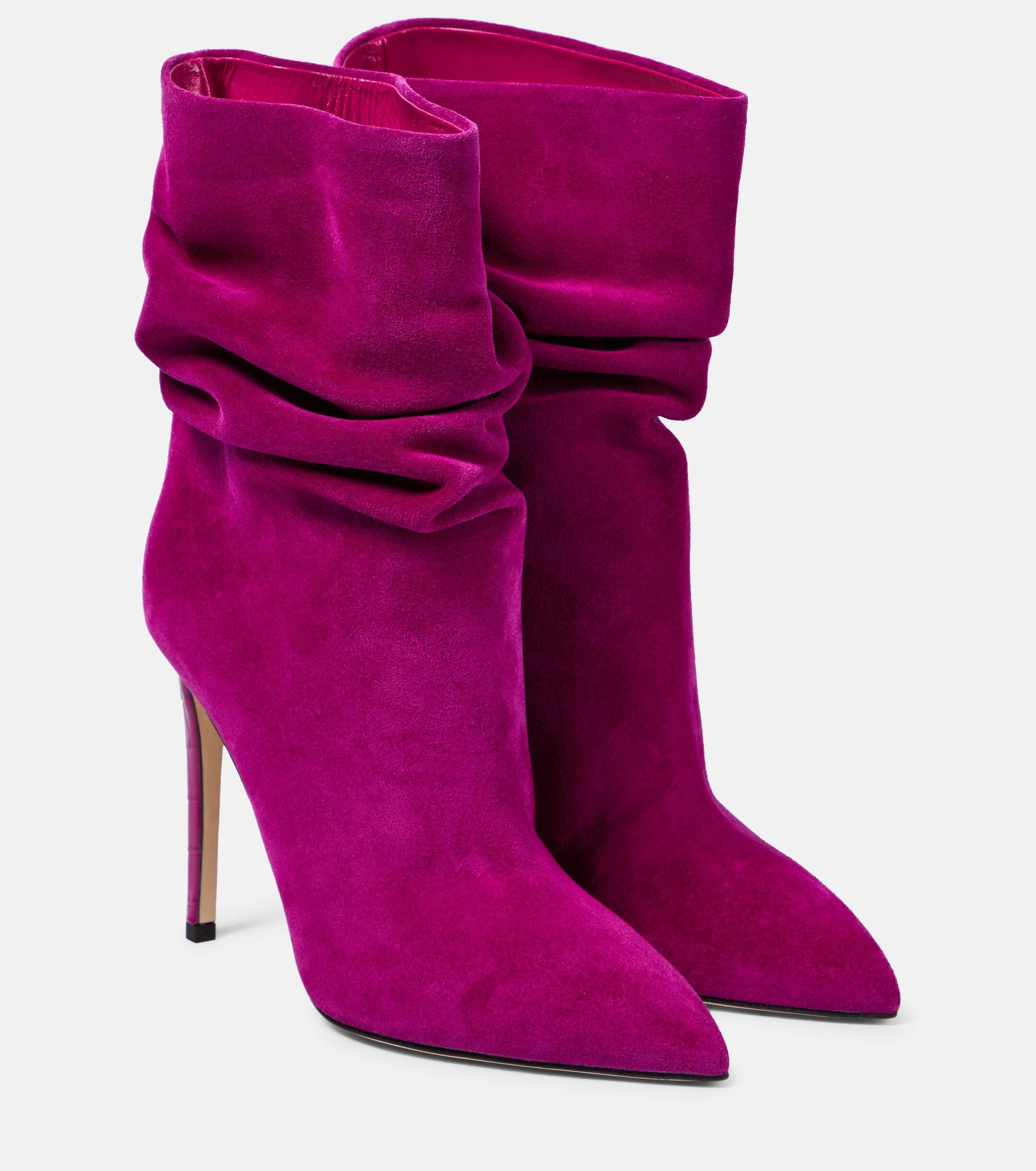 Paris Texas Slouchy Suede Ankle Boots in Pink Lyst UK