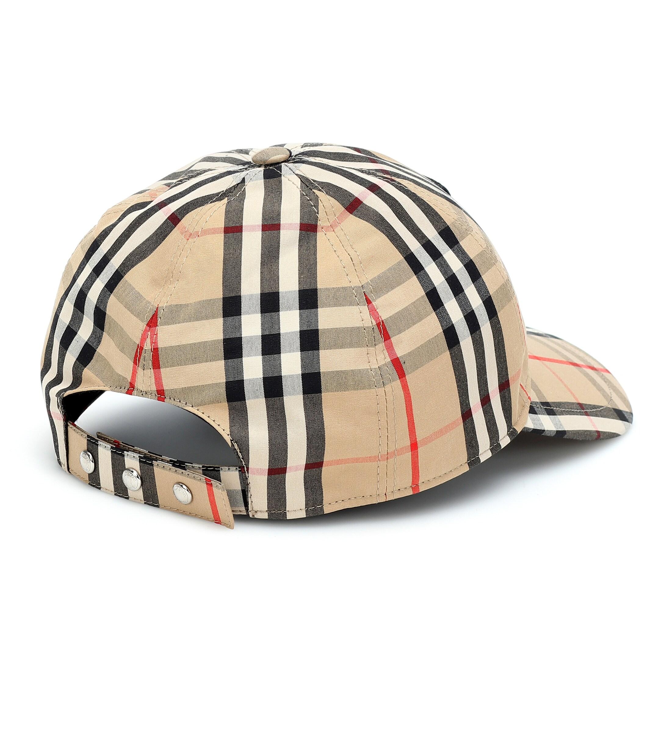 Burberry Tb Vintage Check Cotton Baseball Cap in Beige (Natural) - Lyst