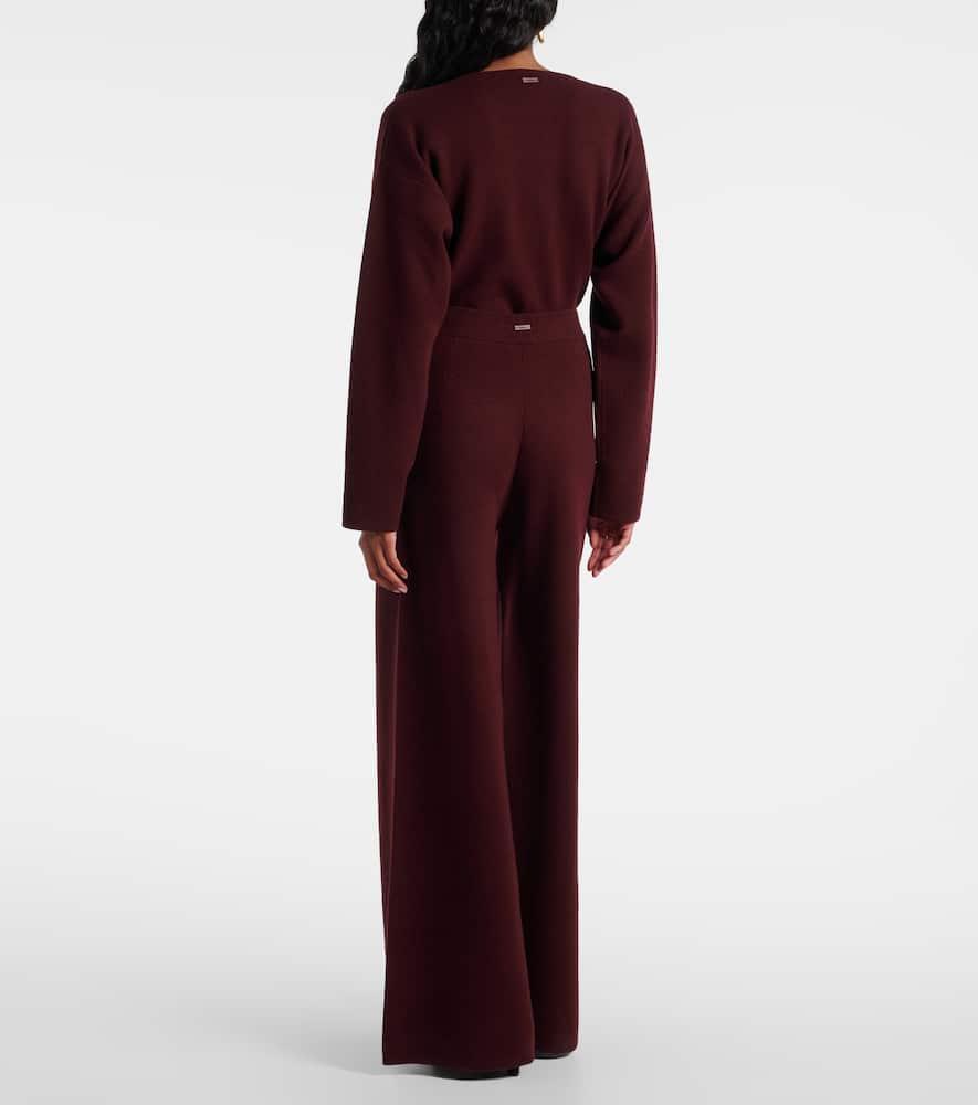 パンツ Max Mara GATTI - Cashmere drawstring trousers Beige Wool and cashmere-blend wide-leg track pants | MAX