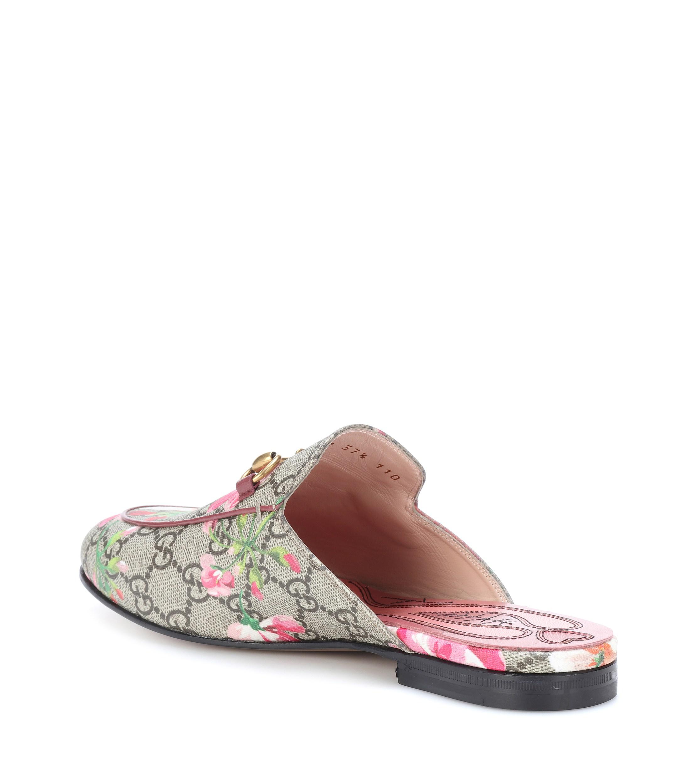 gucci princetown gg blooms slipper