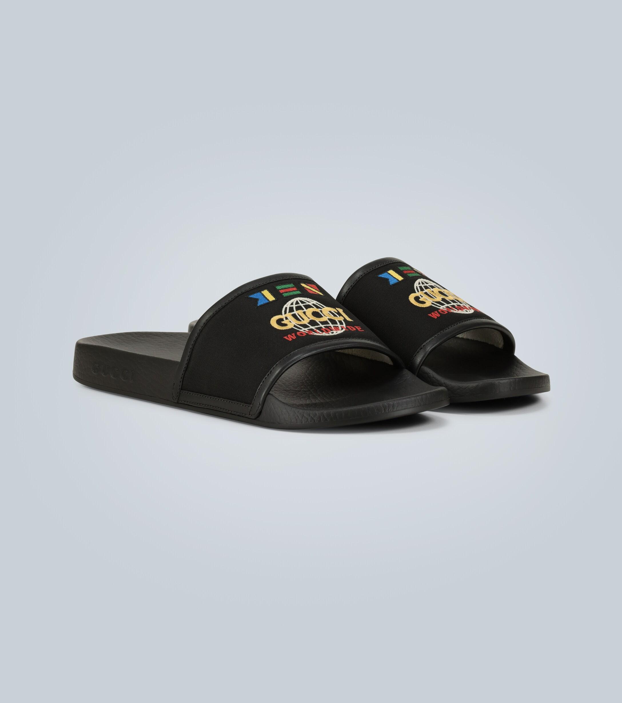 mens black gucci slides