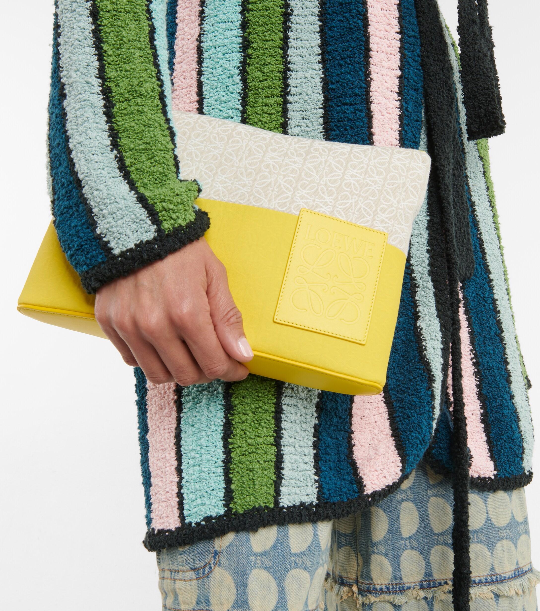 Loewe Paula's Ibiza Anagram Jacquard Canvas Pouch in Yellow | Lyst