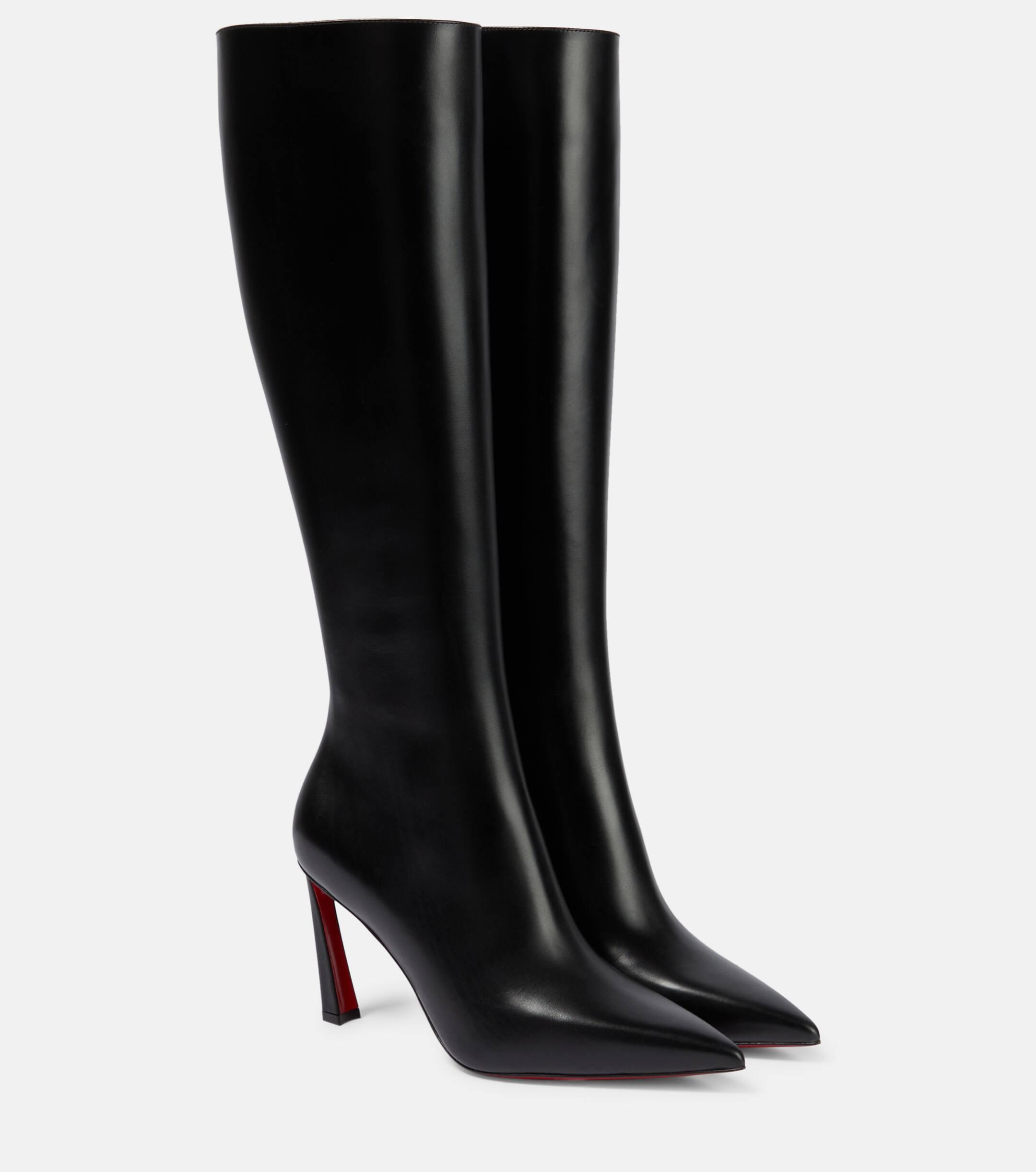 Christian Louboutin Condora Botta 85 Leather Knee-high Boots in Black ...