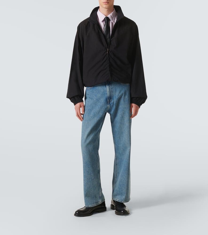 Acne Studios Logo Cotton Poplin Jacket in Black for Men Lyst