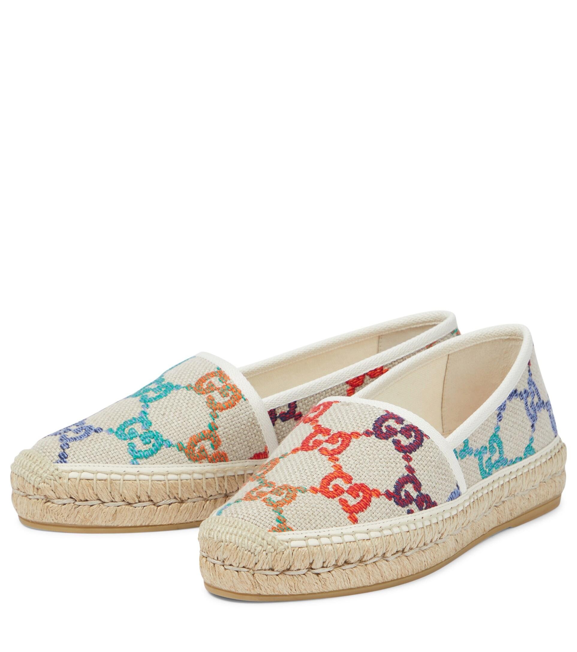 Gucci GG Linen Espadrilles in Blue | Lyst