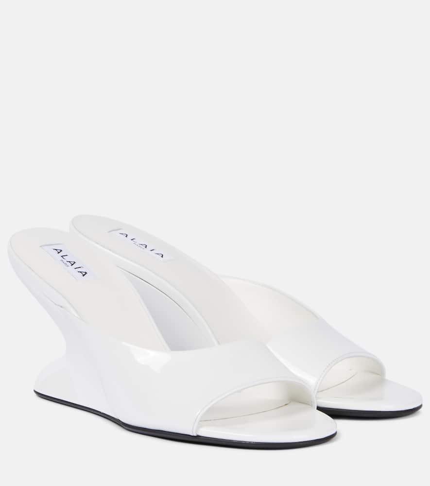 Mules Compensees Curve 75 En Cuir Alaïa en coloris Blanc | Lyst