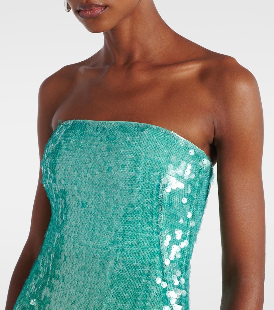 Jonathan Simkhai Translucent Sequined Semi-Sheer Gown in Green | Lyst