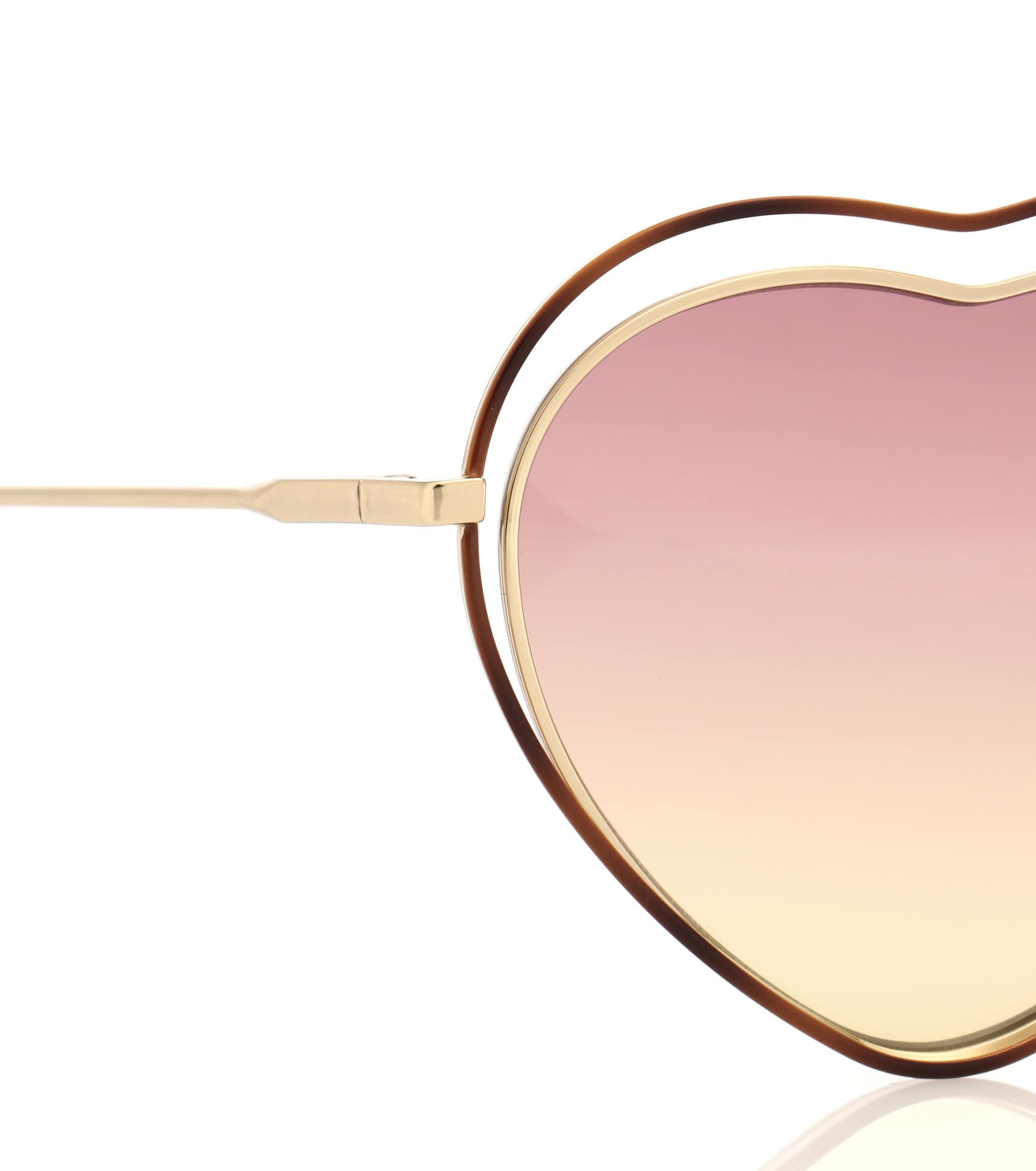 Lunettes de soleil coeur Poppy Chloe en coloris Rose Lyst