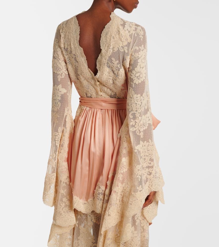 Zimmermann Hypnotic Silk Satin And Lace Gown in Pink | Lyst