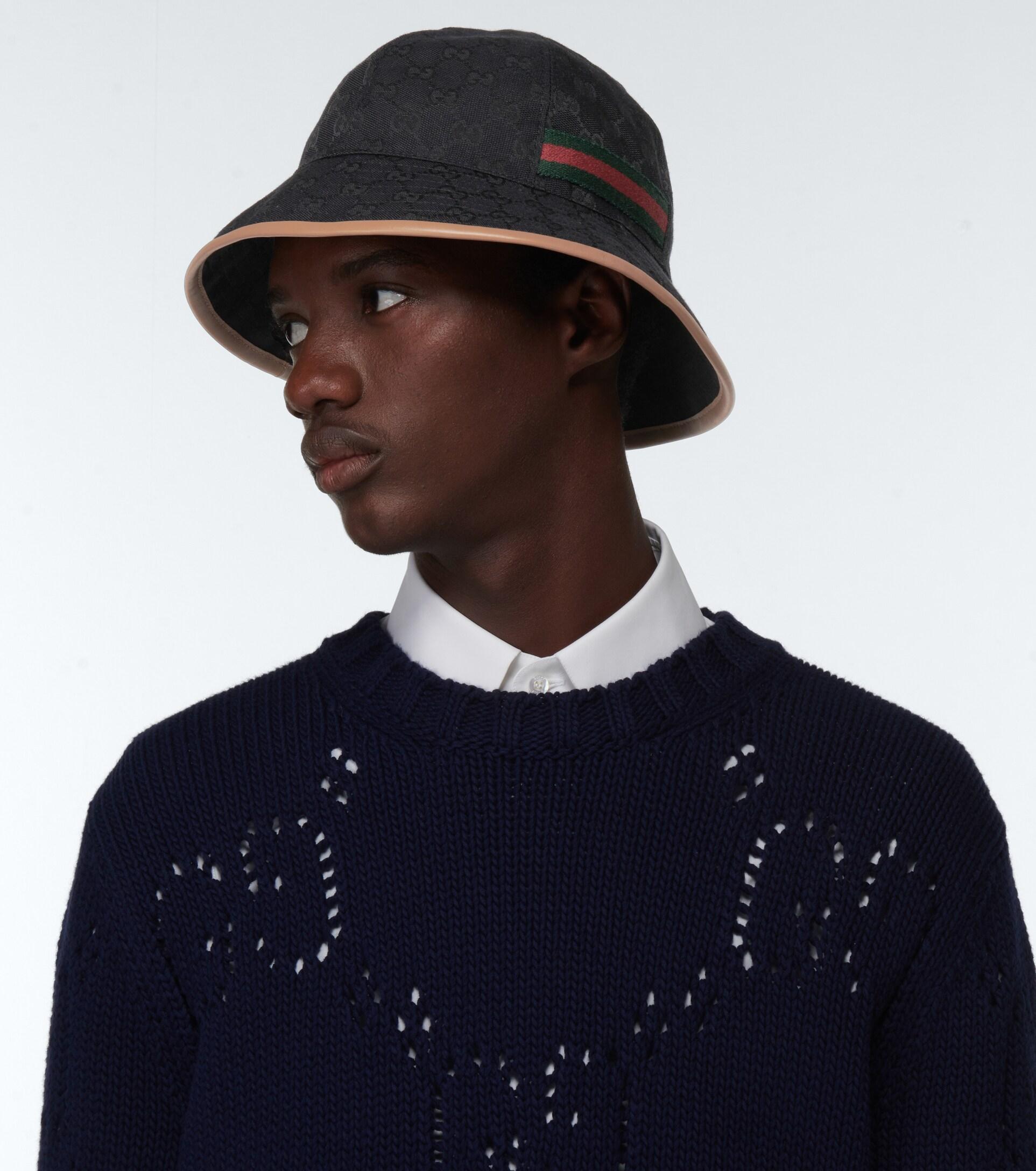 Gucci Web GG Jacquard Bucket Hat in Black for Men | Lyst
