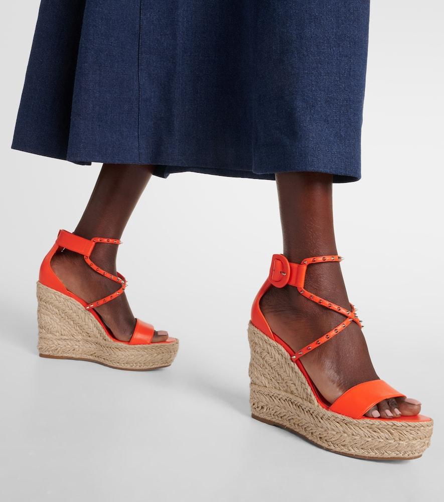 Leather Wedge Sandals Chocazeppa Studded Wedge Christian Louboutin