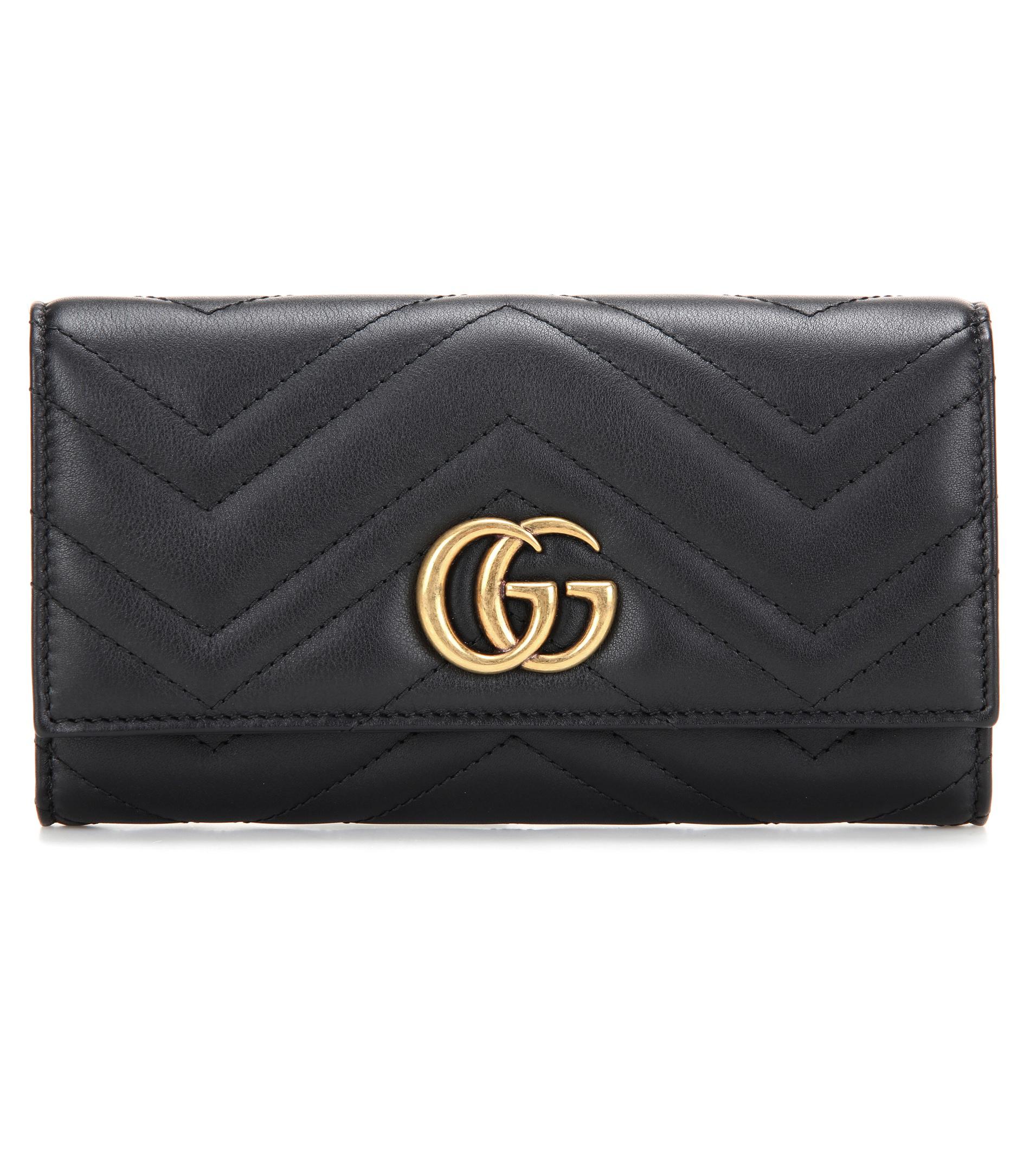 Gucci Leather GG Marmont Continental Wallet in Nero (Black) - Lyst