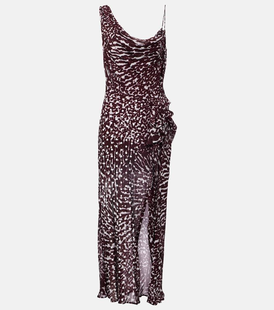 【大人気】Dries Van Noten アブストラクトプリントミディドレス 大人気】Dries Van Noten アブストラクトプリントミディドレス