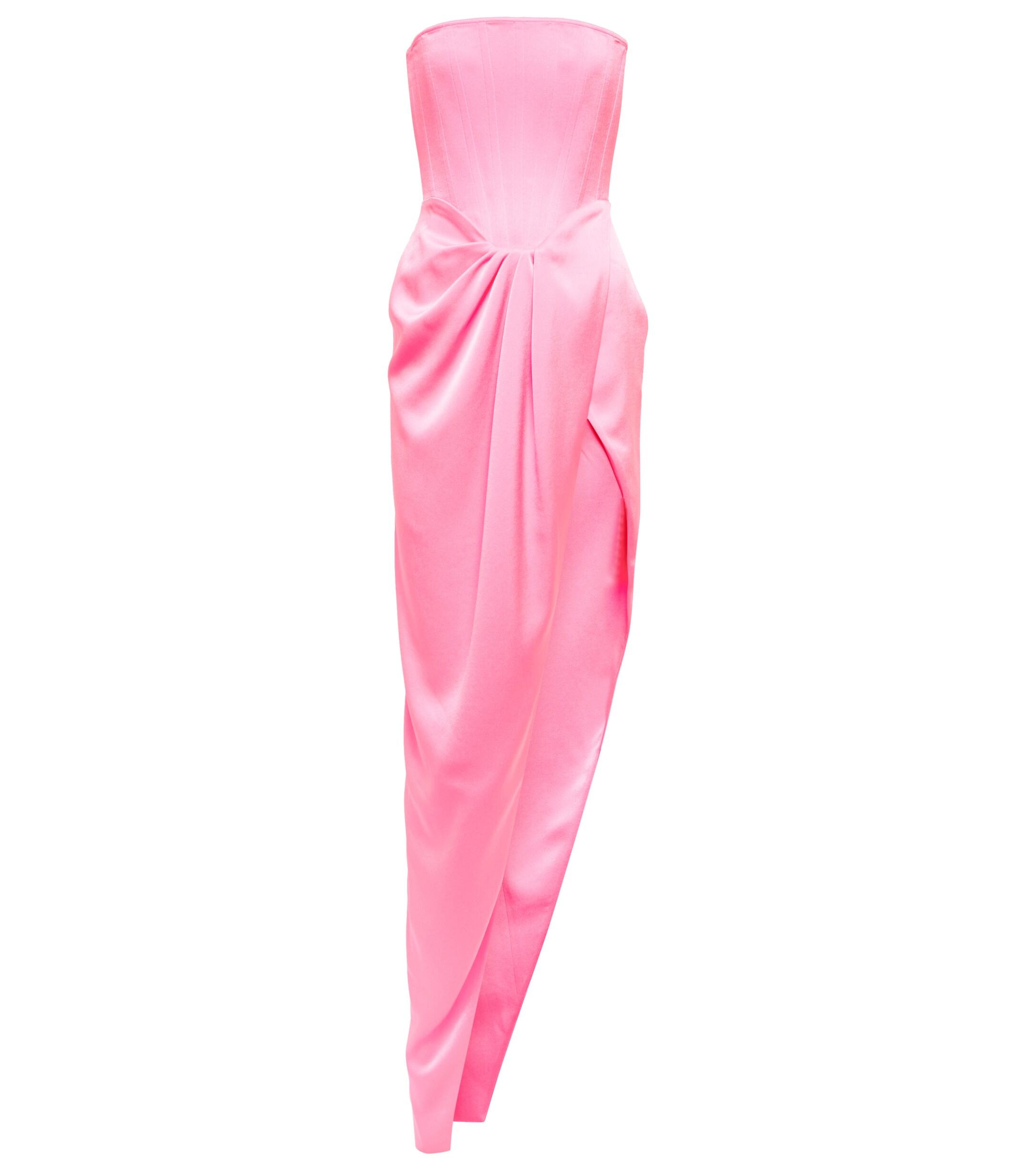 Alex Perry Ledger Draped Satin Crêpe Gown in Pink | Lyst UK