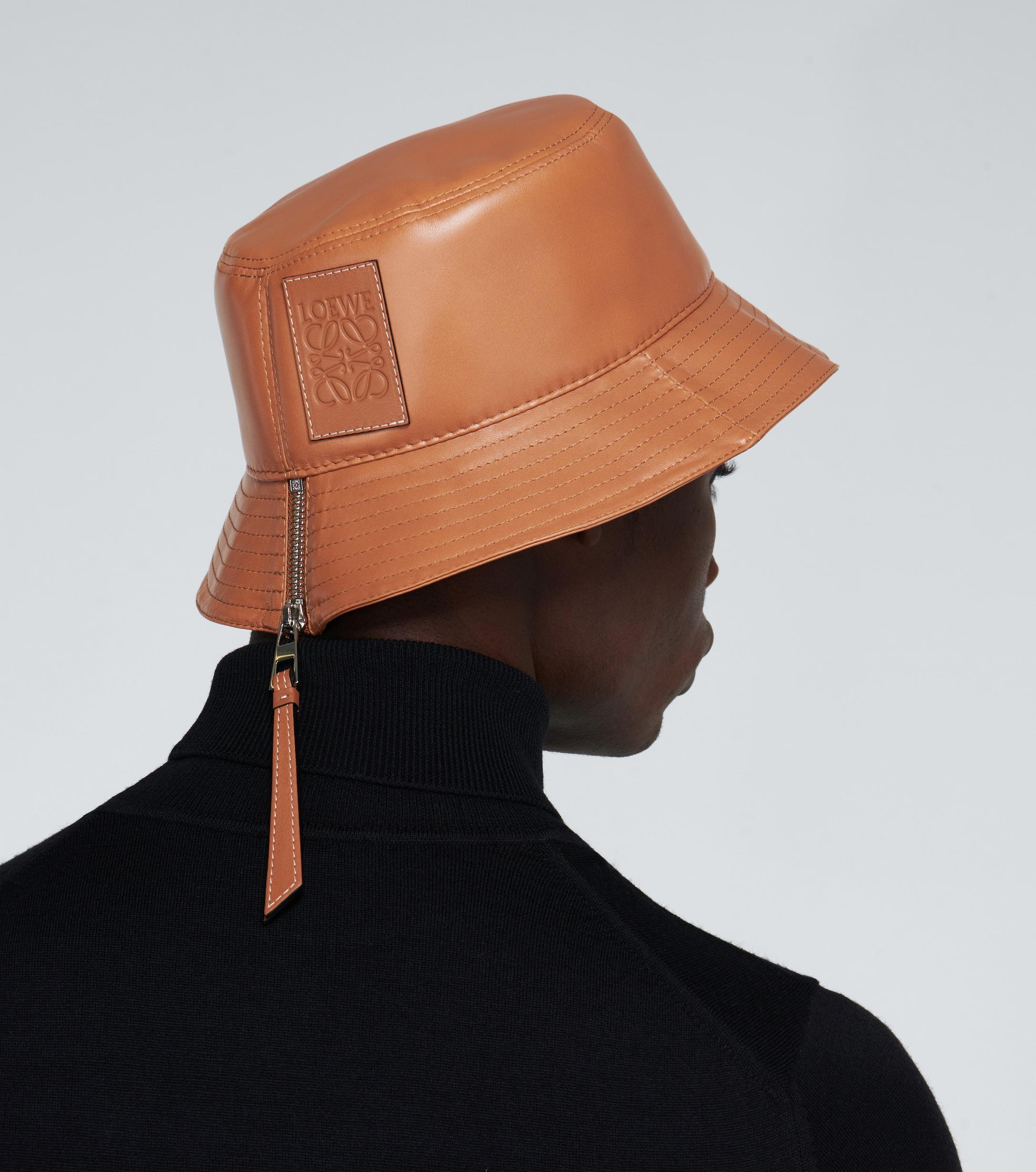 Loewe Leather Fisherman Hat in Brown for Men Lyst