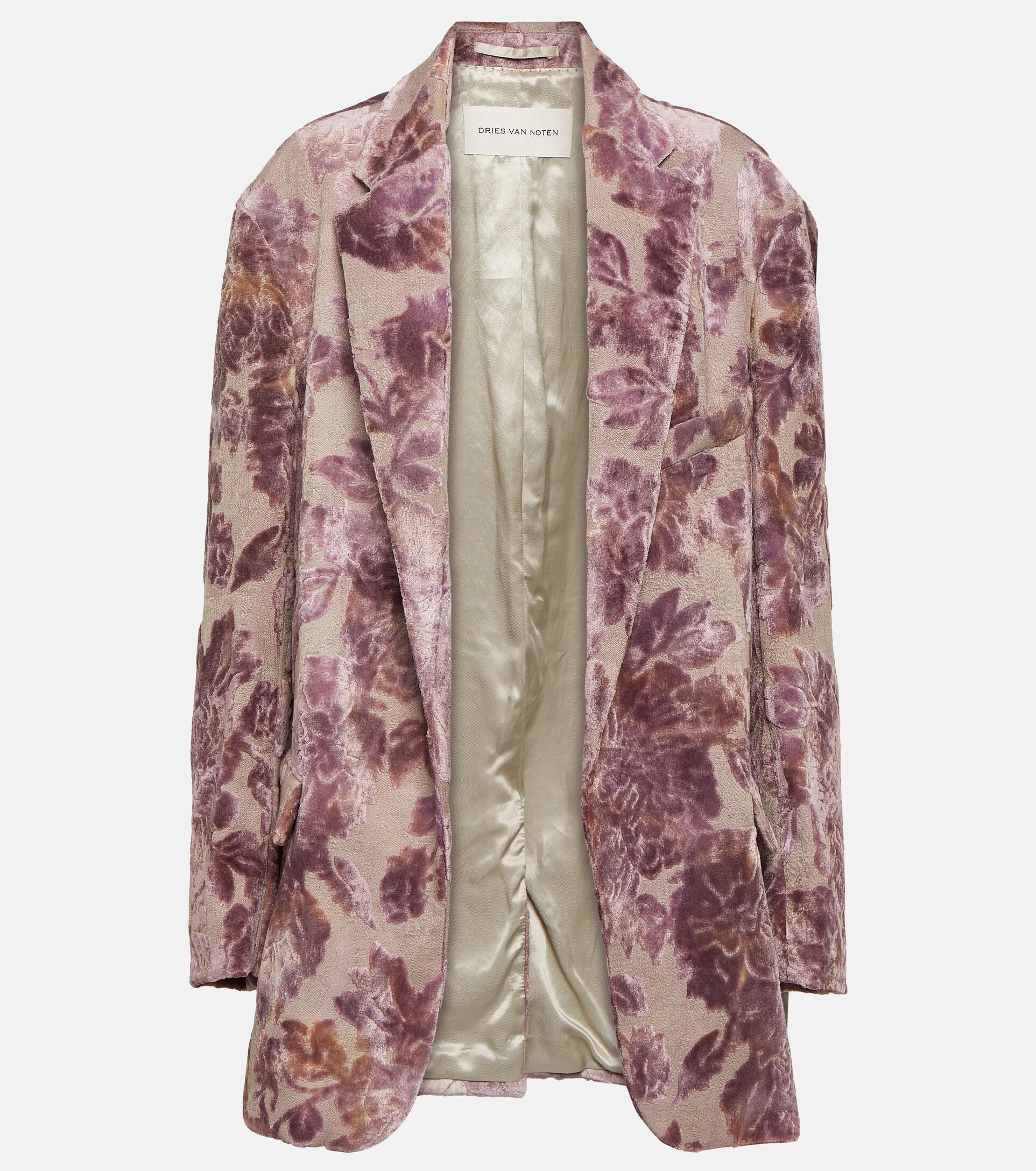 ジャケット DRIES VAN NOTEN Jacquard linen blend blazer with floral Jacquard linen blend blazer with floral motif DRIES VAN