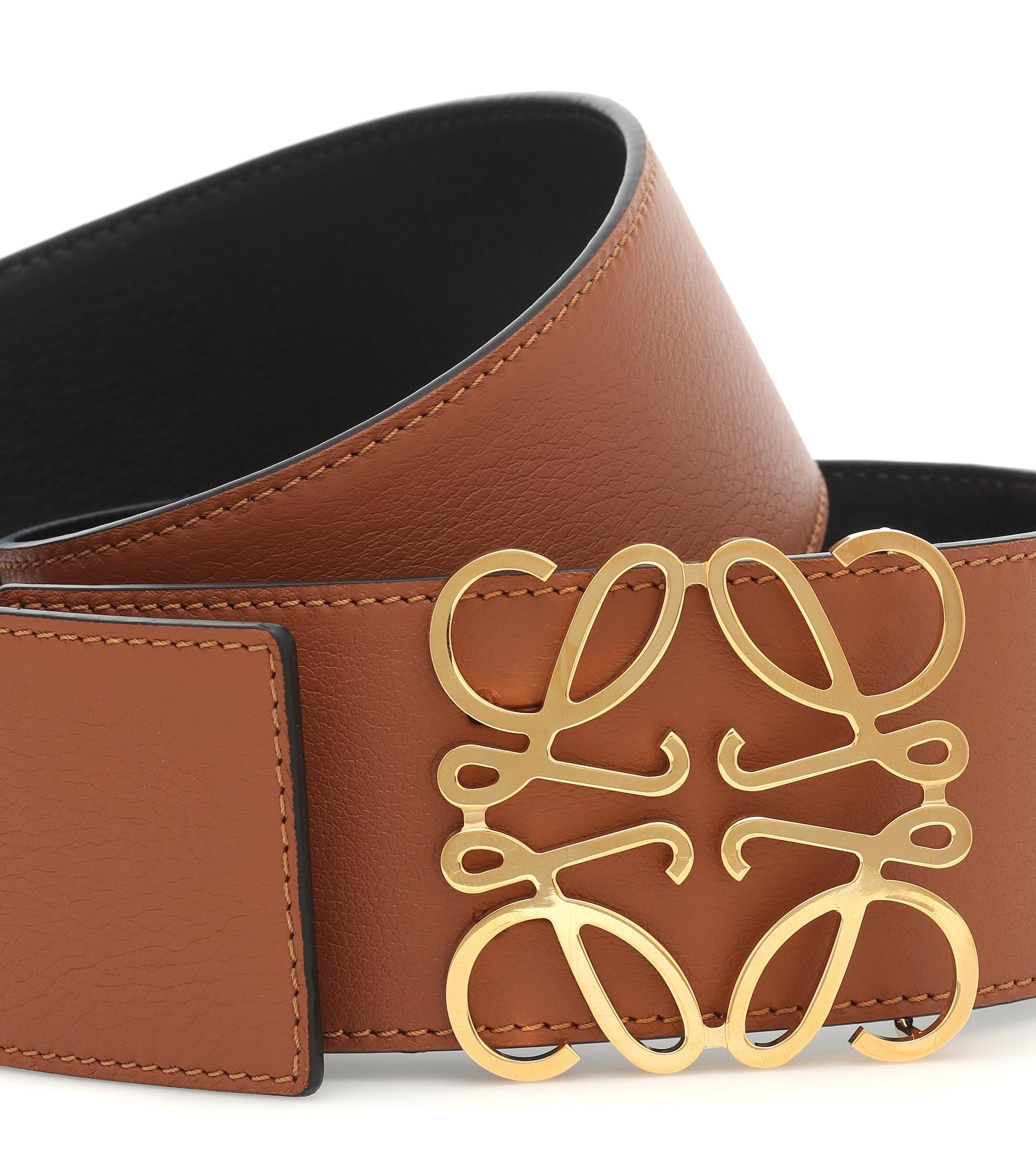 Loewe Anagram Reversible Leather Belt in Brown - Lyst