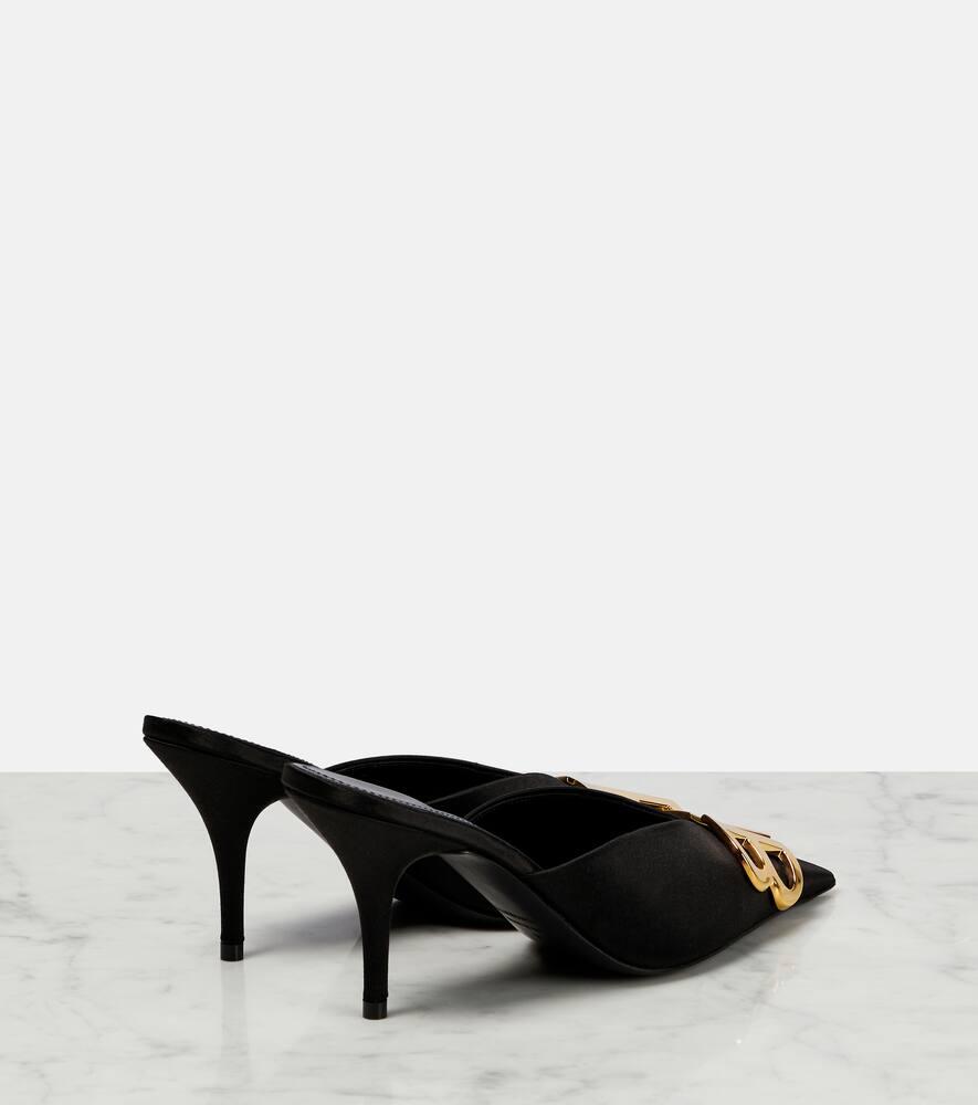 Balenciaga Bb Satin Mules in Black | Lyst