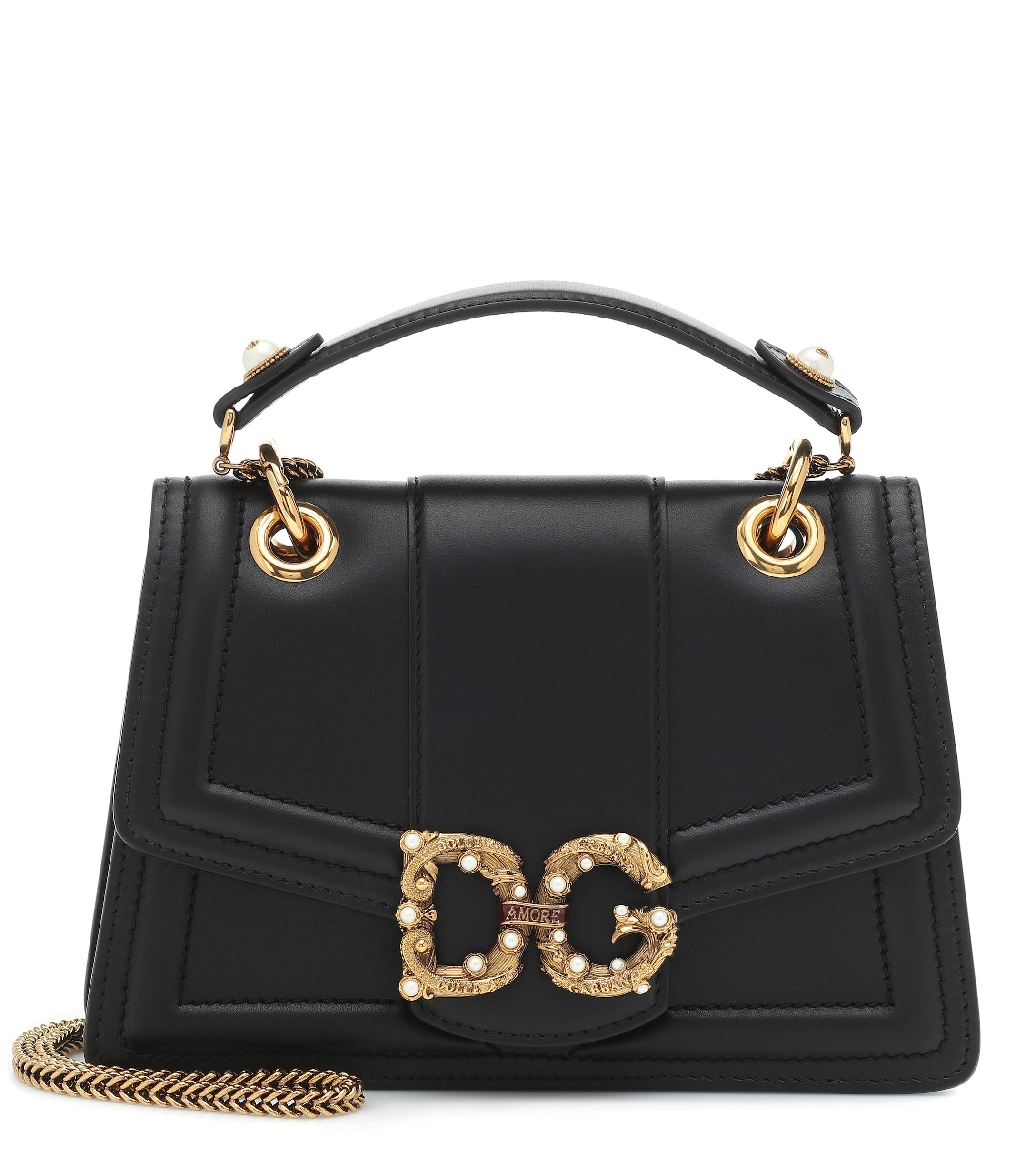 Dolce & Gabbana Leather Small Dg Amore Bag In Calfskin in Black - Lyst