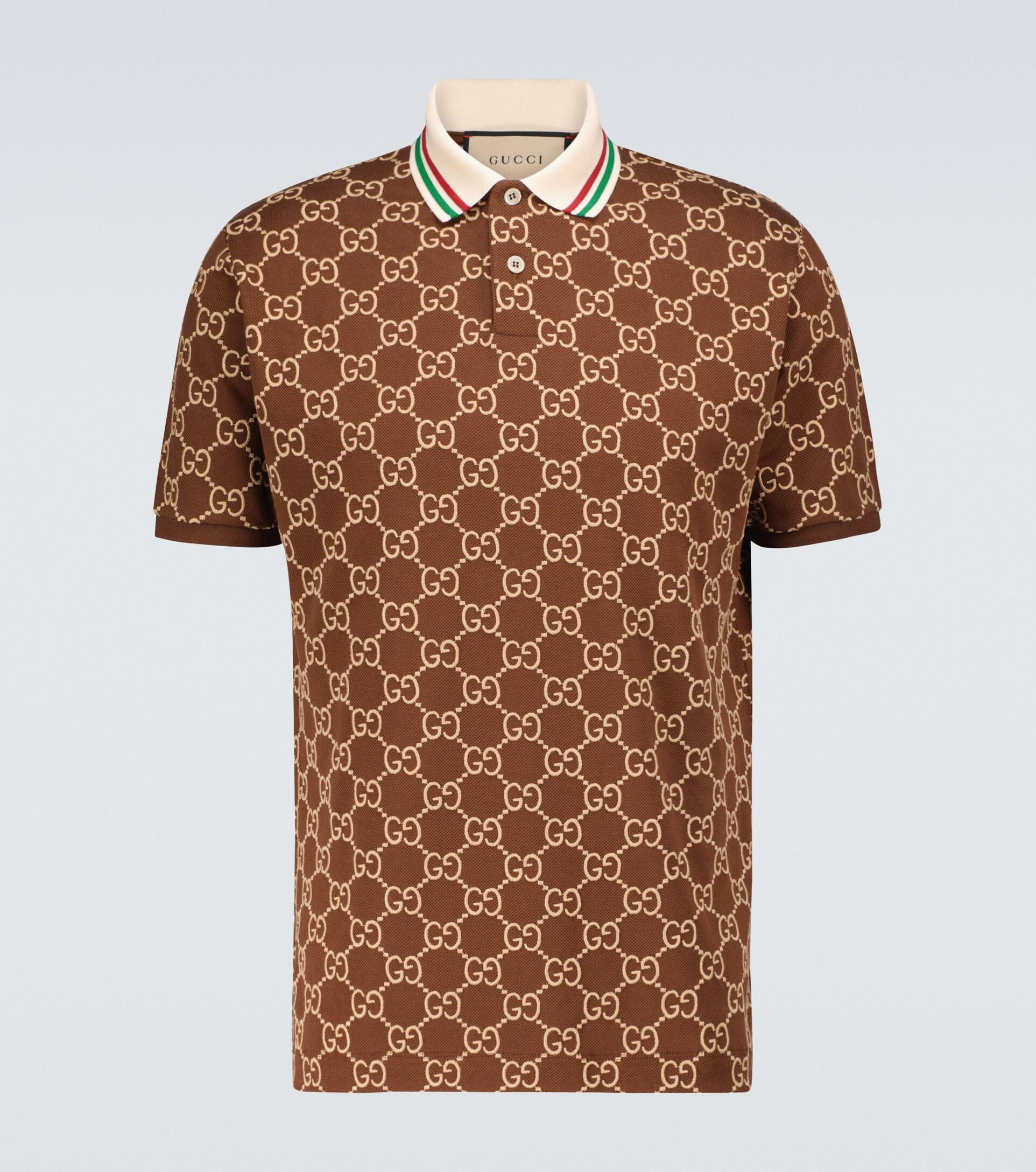 Gucci Polo Shirt With Logo in Brown for Men | Lyst