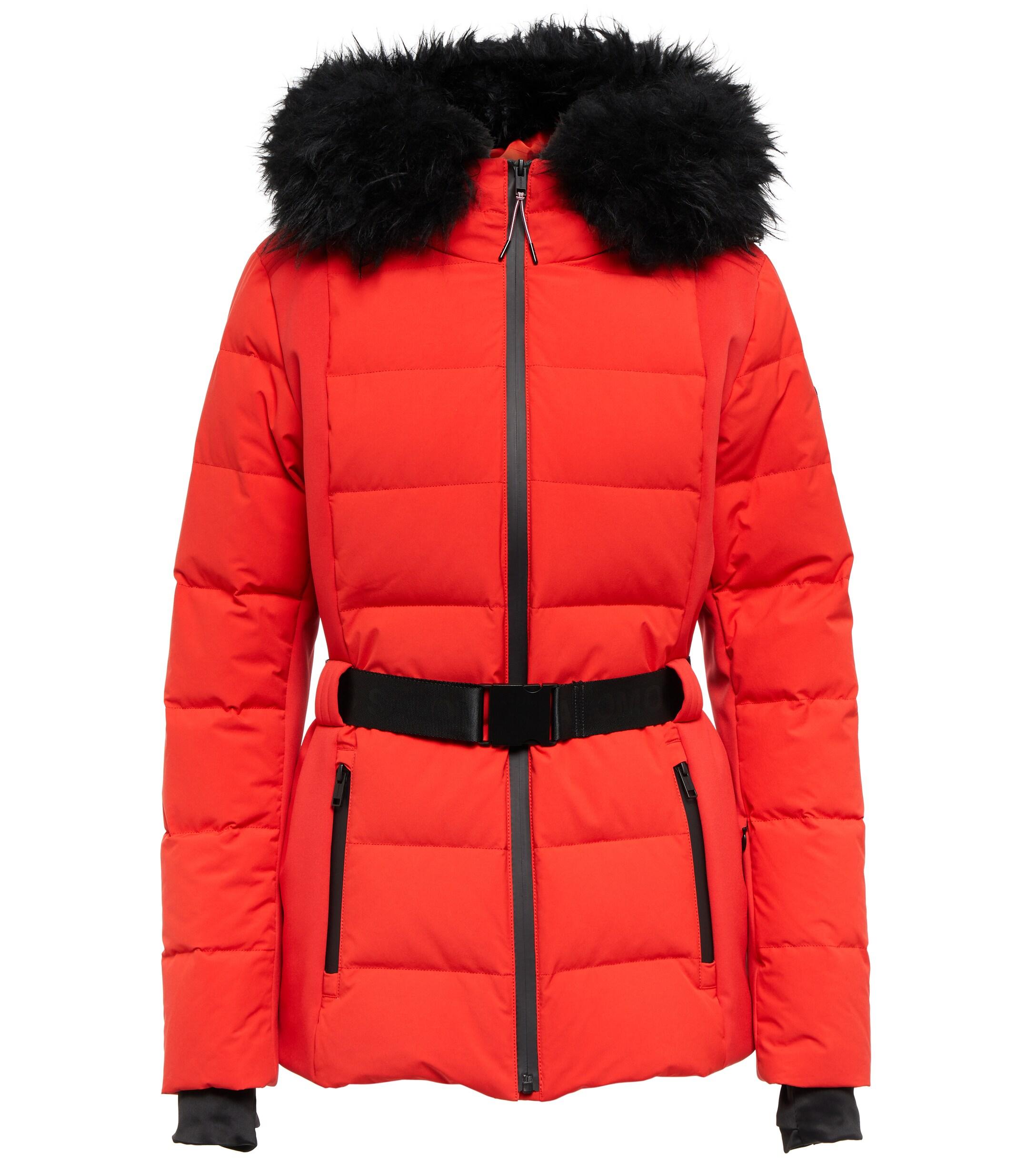 Yves Salomon Shearling-trimmed Down Ski Jacket in Red | Lyst Canada