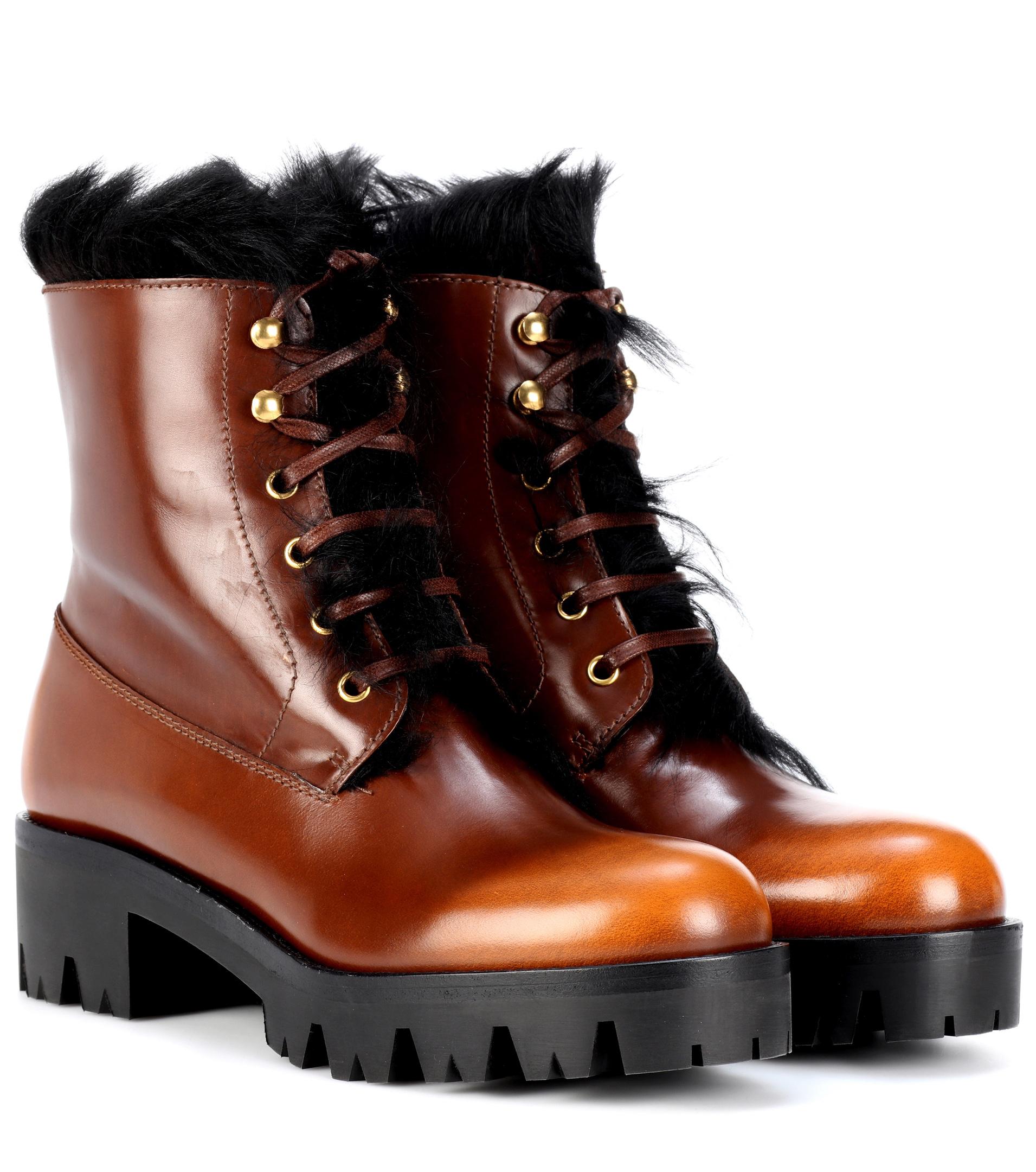 long boots with fur trim