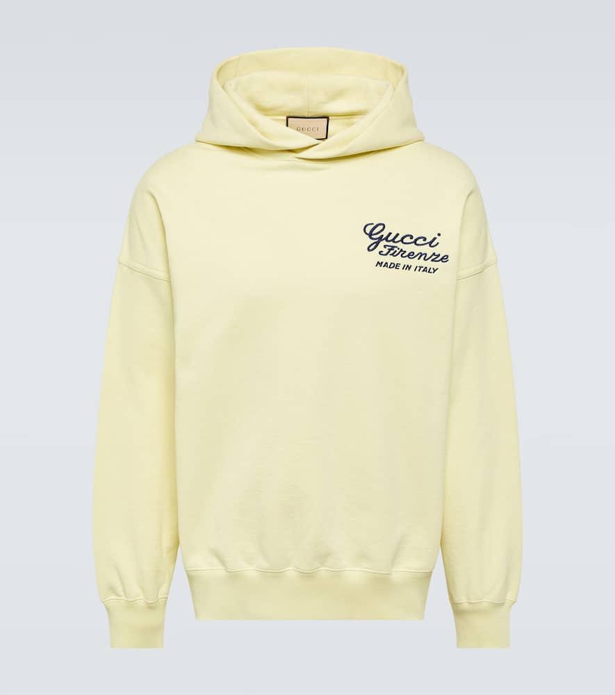Gucci Cotton Felt Hoodie in Yellow for Men Lyst