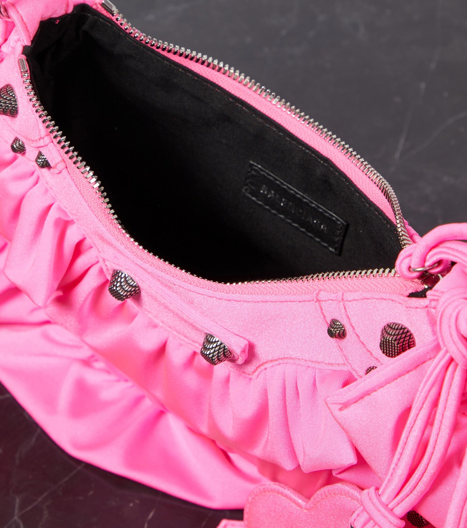 Balenciaga Le Cagole Xs Ruffled Shoulder Bag in Pink | Lyst