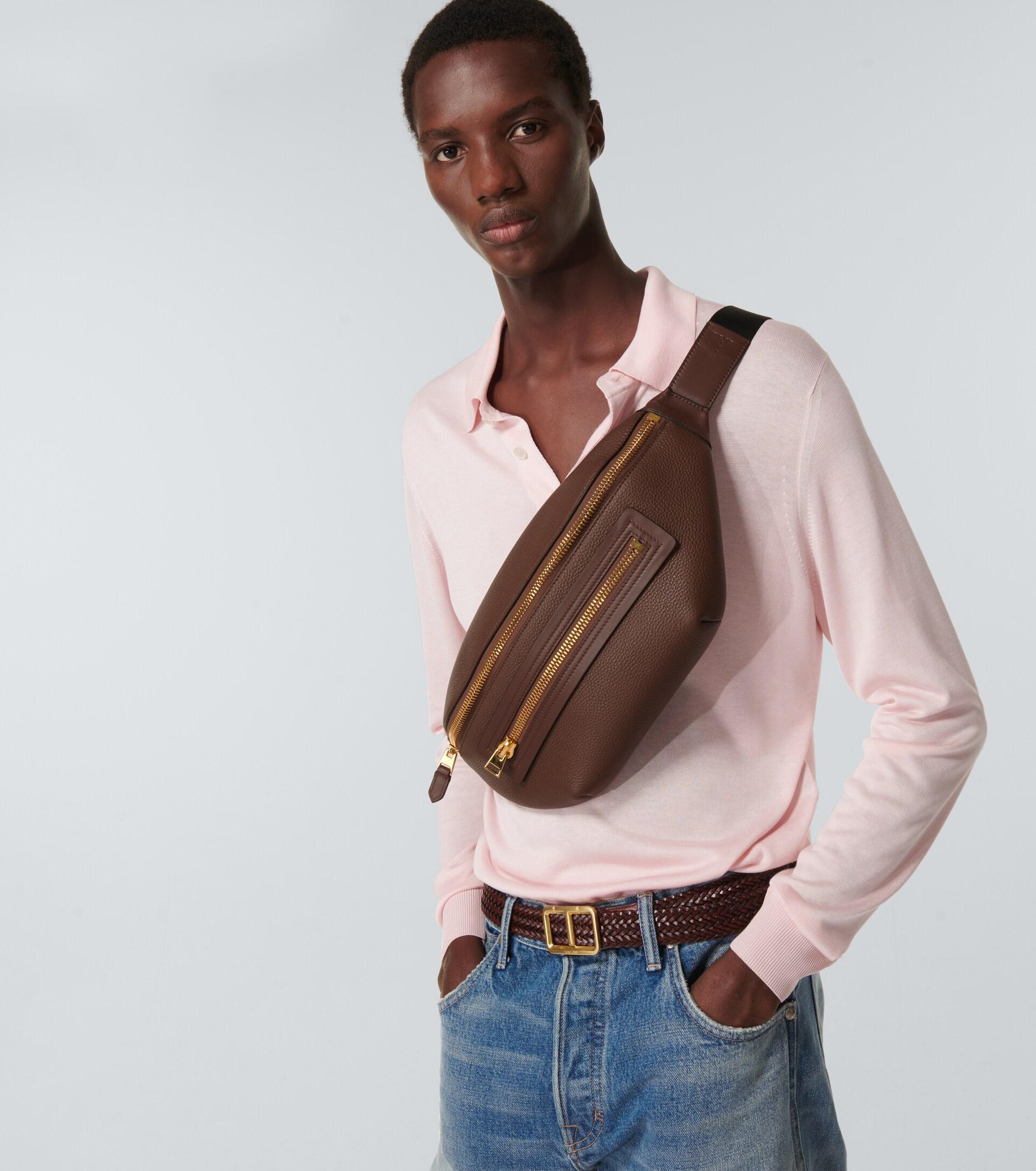 Tom Ford Buckley Large Leather Belt Bag in Brown for Men | Lyst
