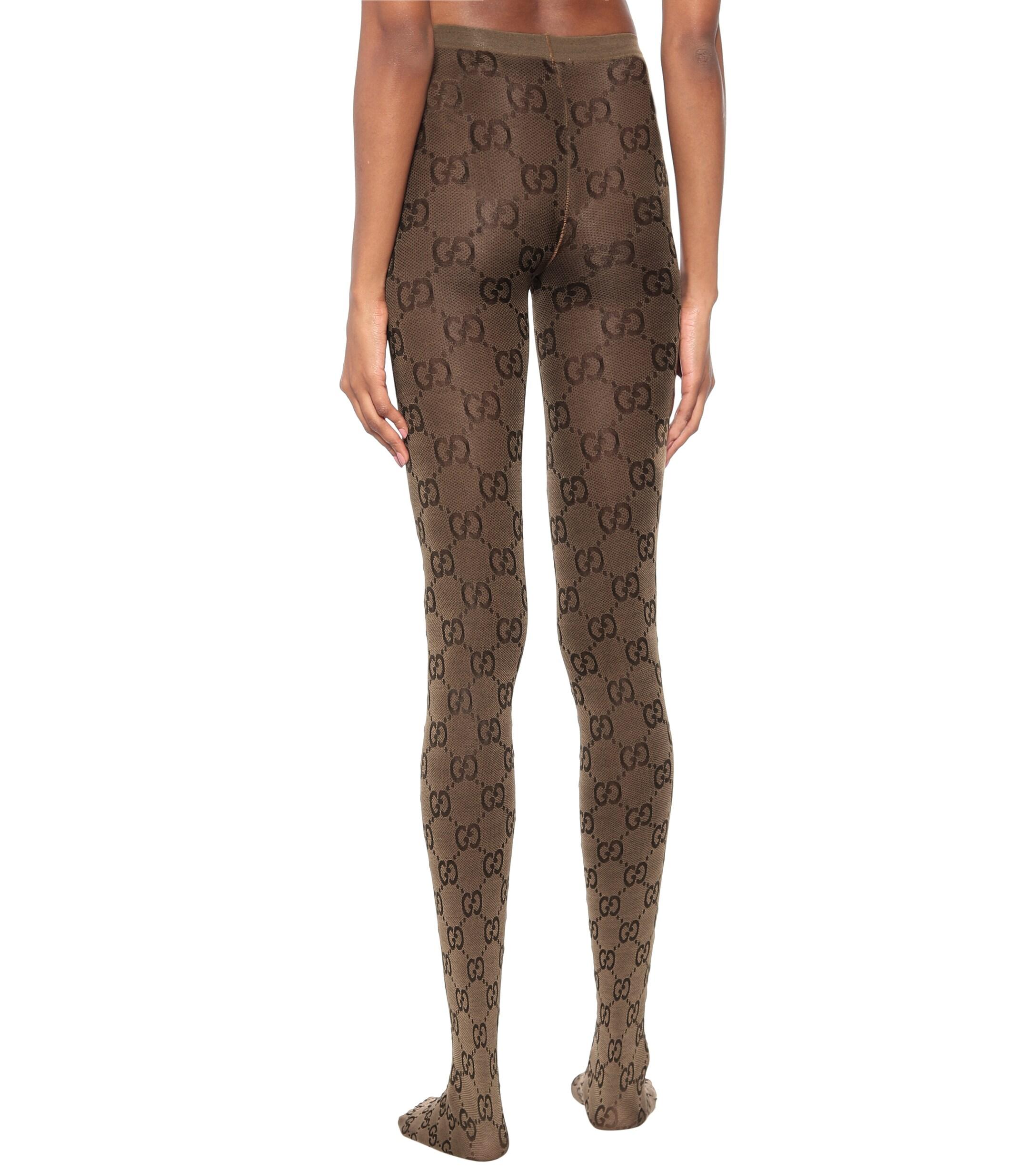 Gucci GG Pattern Tights in Brown | Lyst Canada