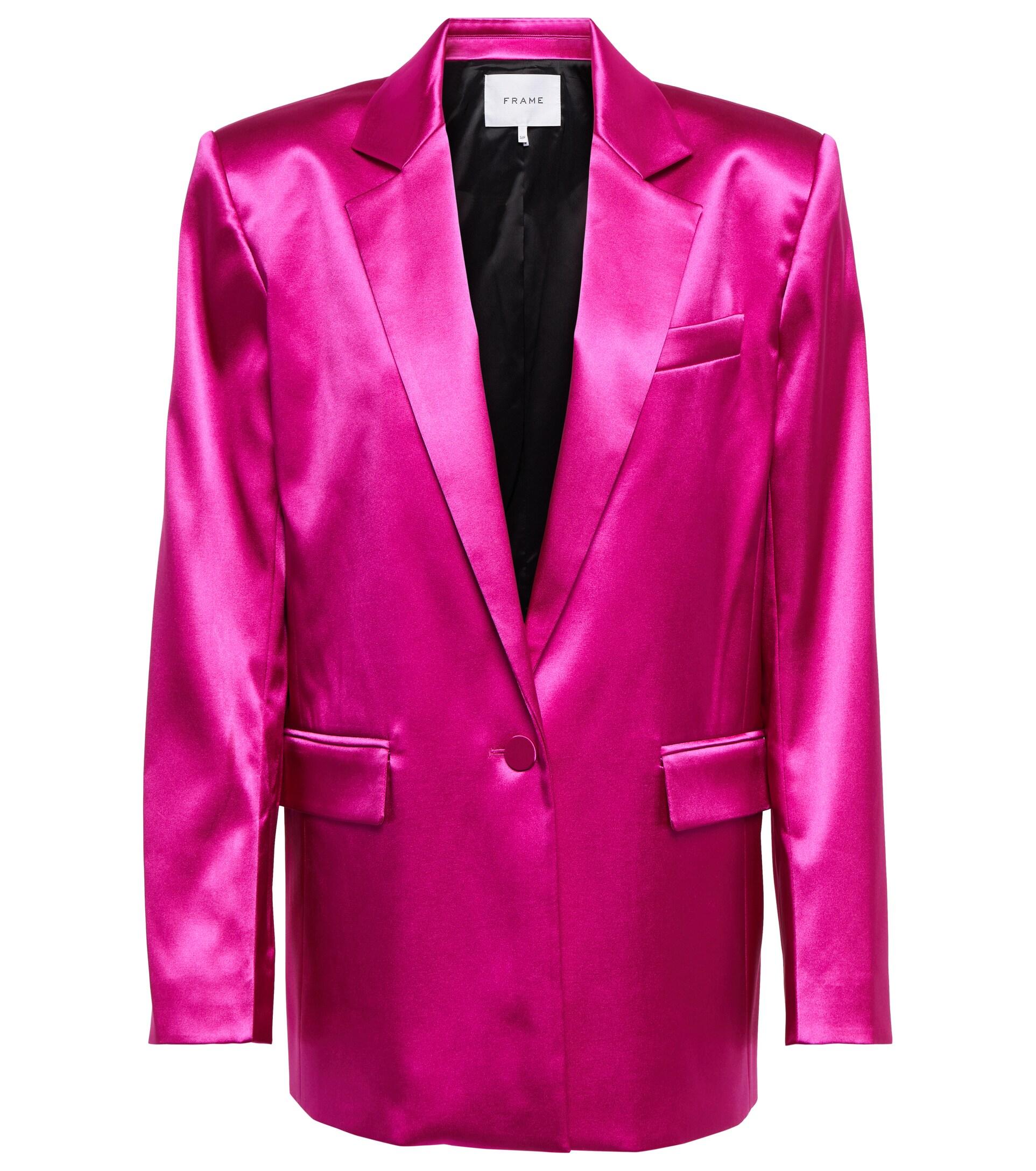 FRAME Satin Blazer in Magenta (Pink) Lyst