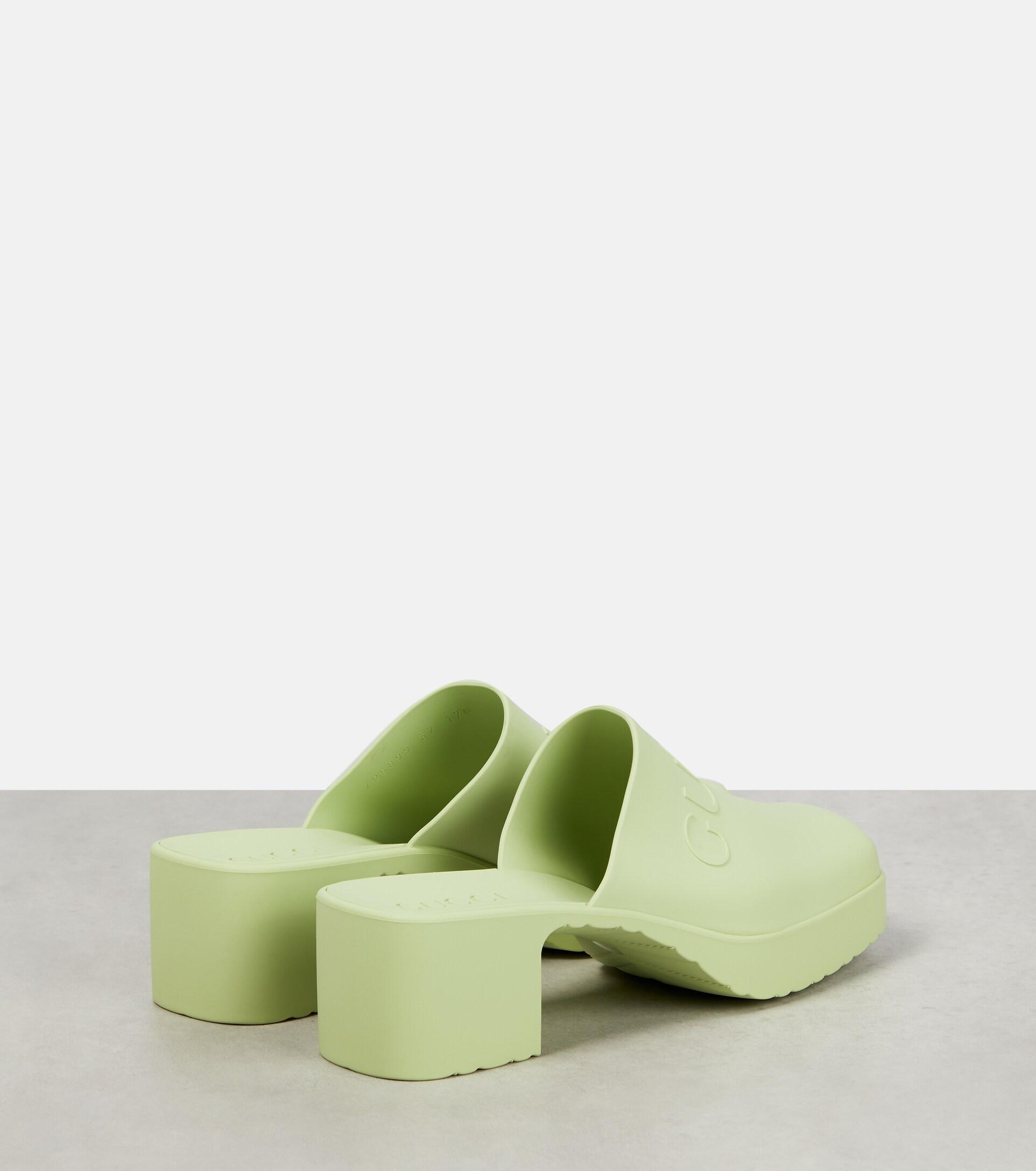 Gucci Logo Rubber Clogs in Green | Lyst