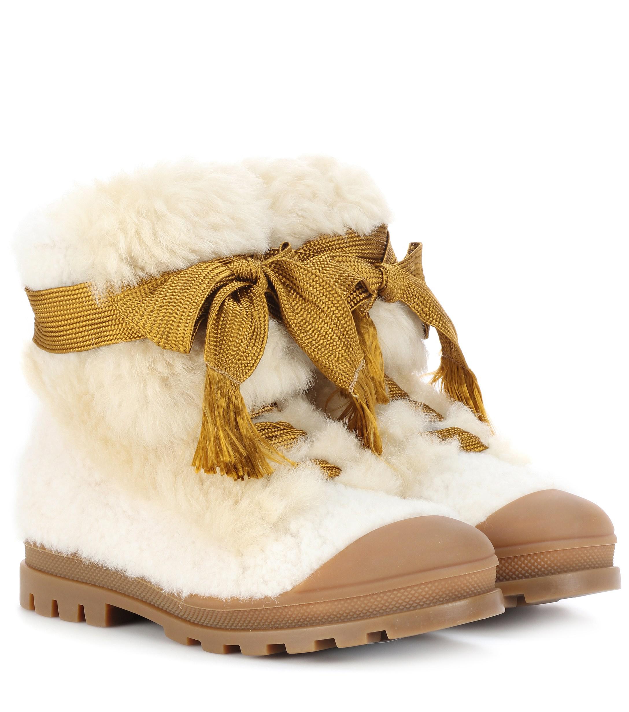 see by chloe shearling ankle boots