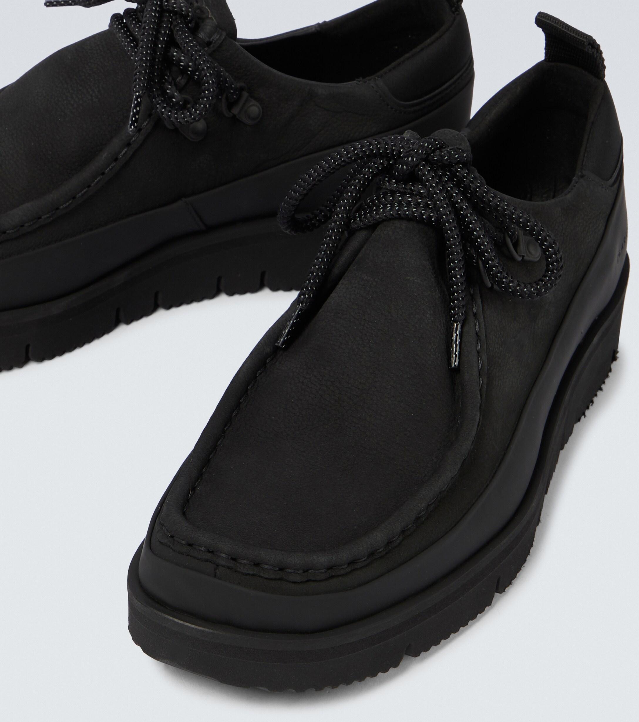 Clarks Wallabee Hiker Leather Boots in Black for Men | Lyst