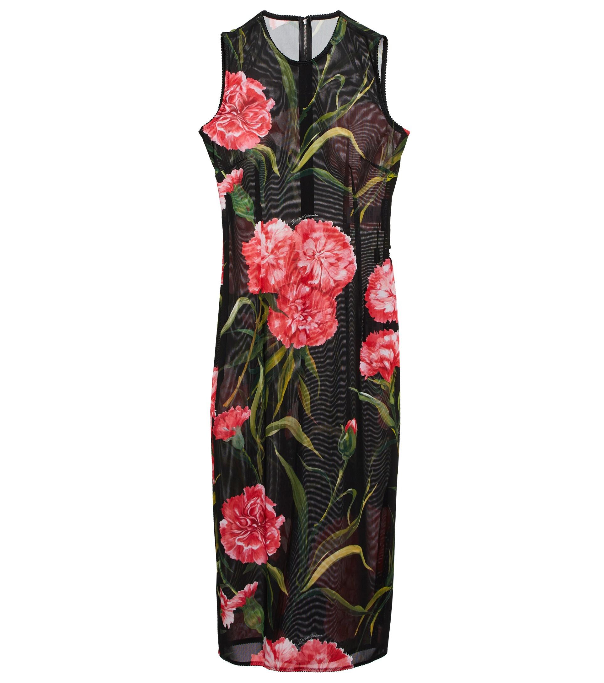 Dolce & Gabbana Sleeveless Floral Midi Dress | Lyst