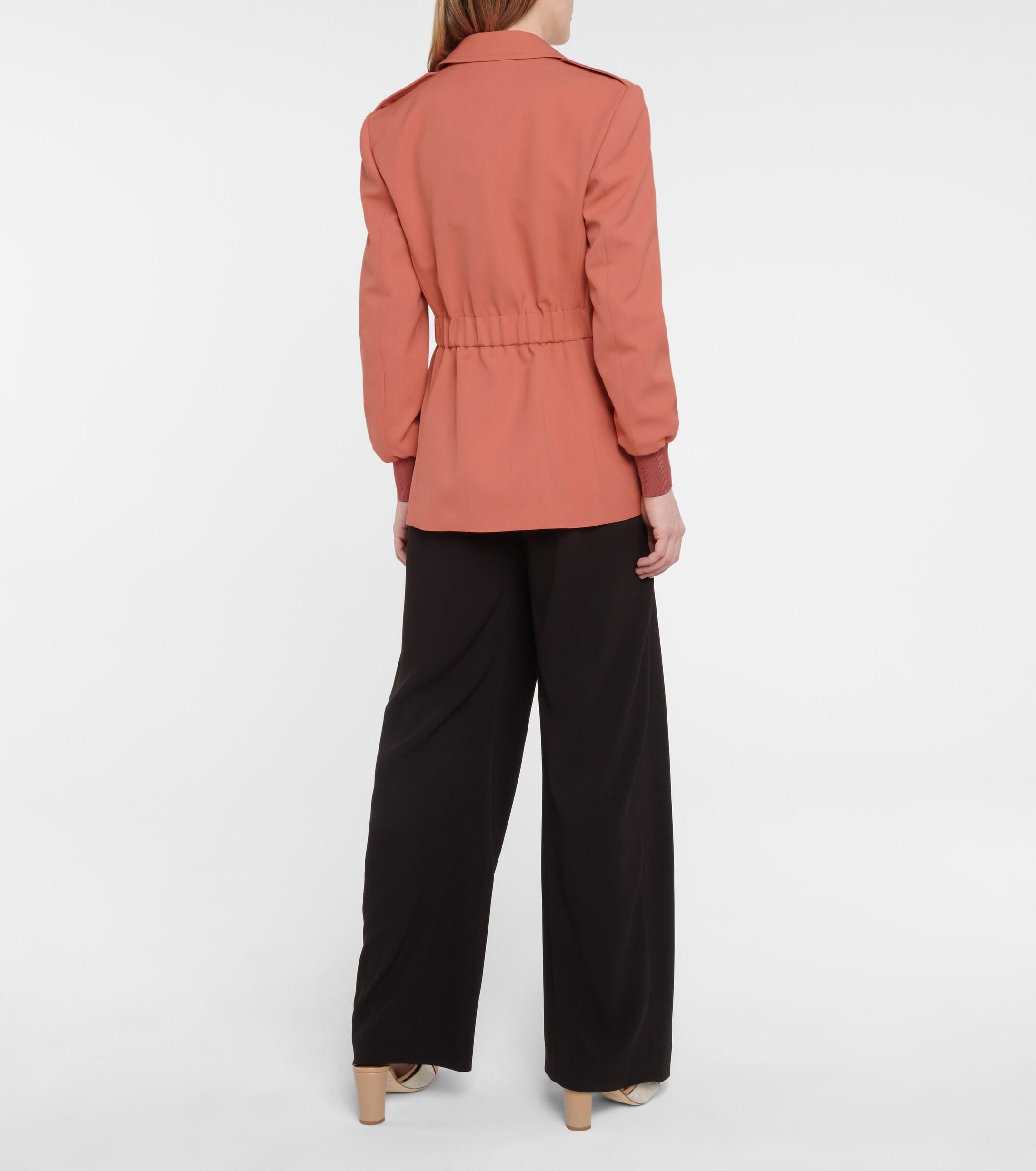 Chloé Cargo Pocket Wool Blazer in Orange | Lyst