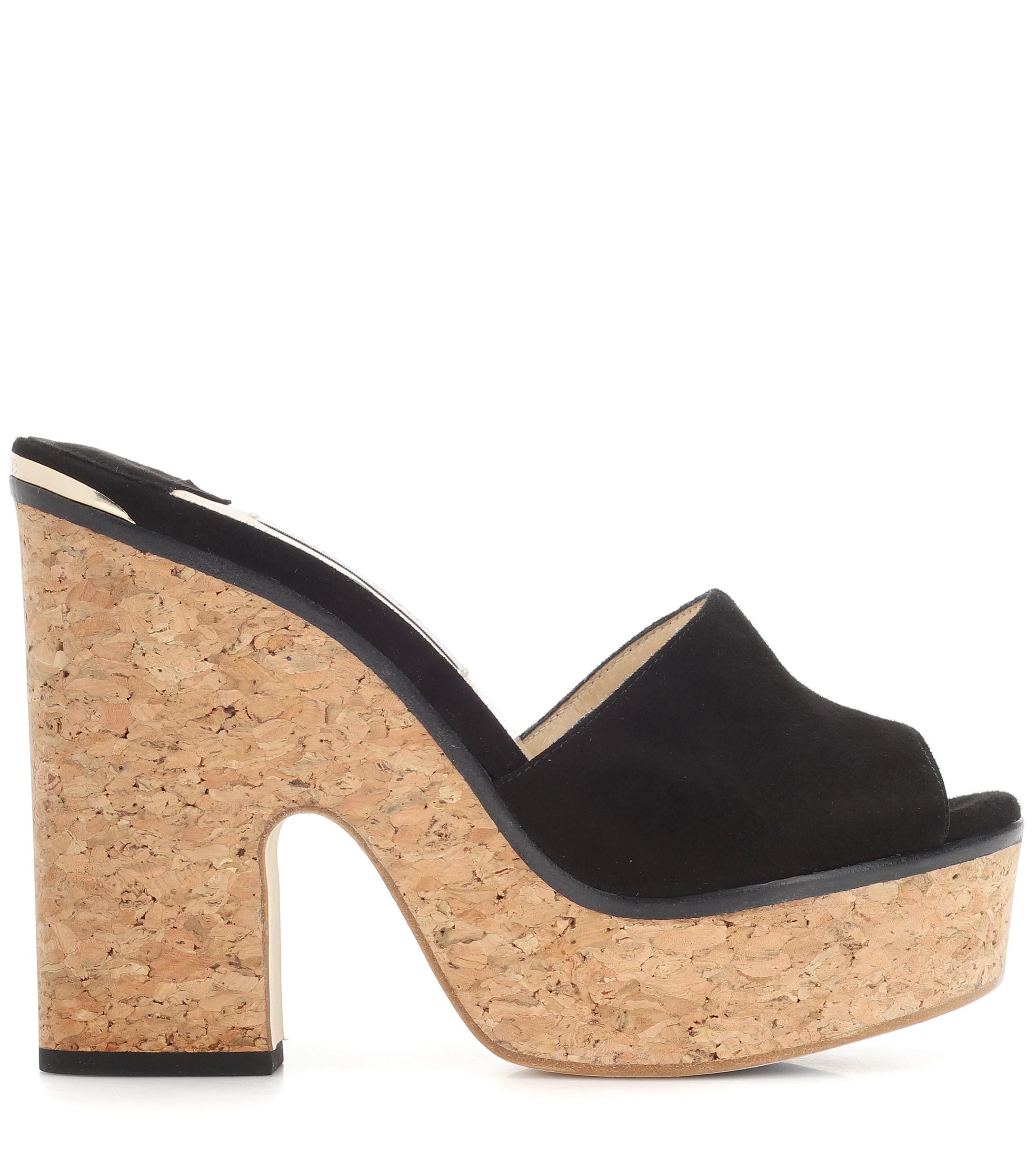 Jimmy Choo Deedee 125 Suede Sandals in Black Lyst
