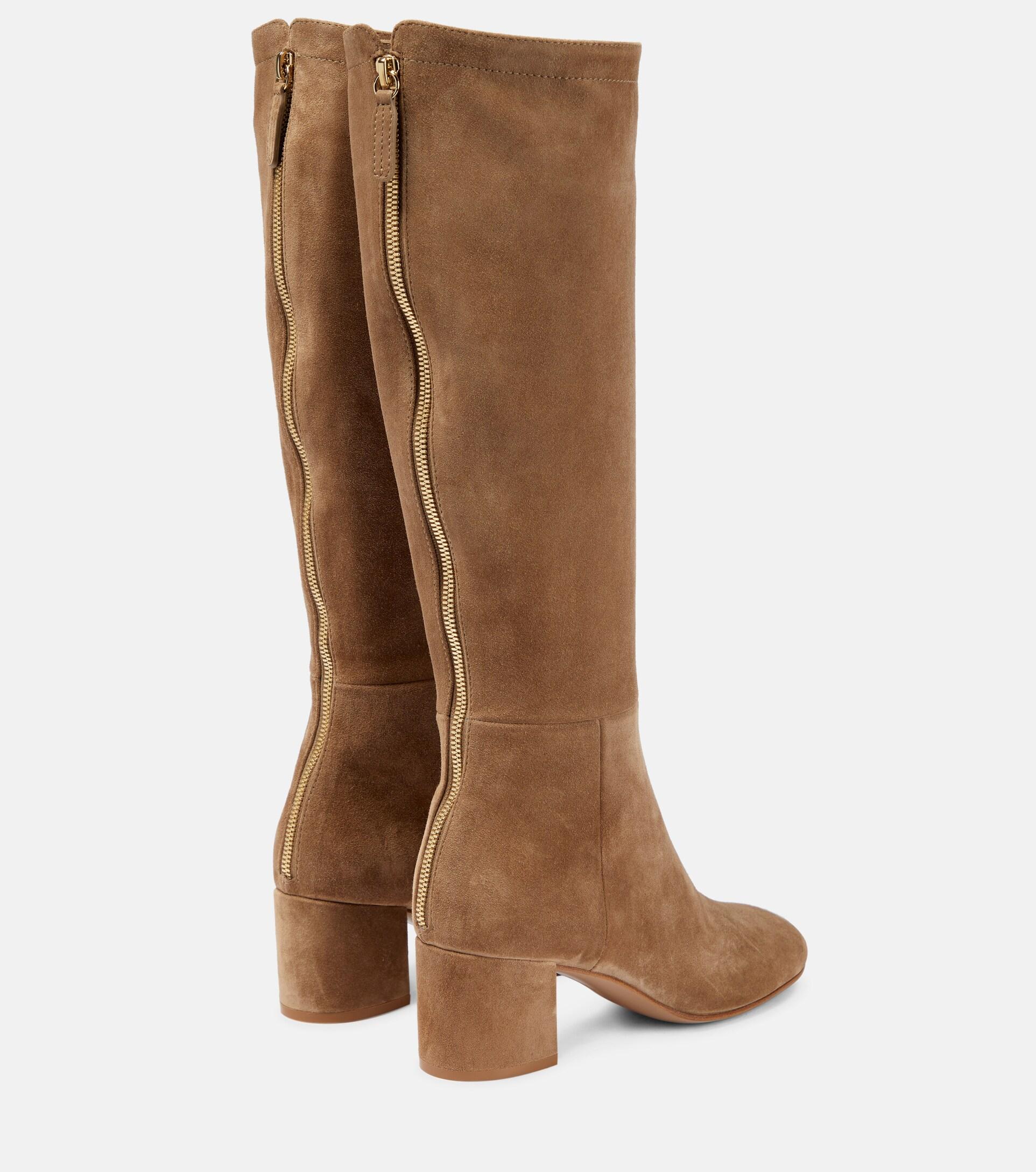 Gianvito Rossi Suede Knee-high Boots in Brown | Lyst