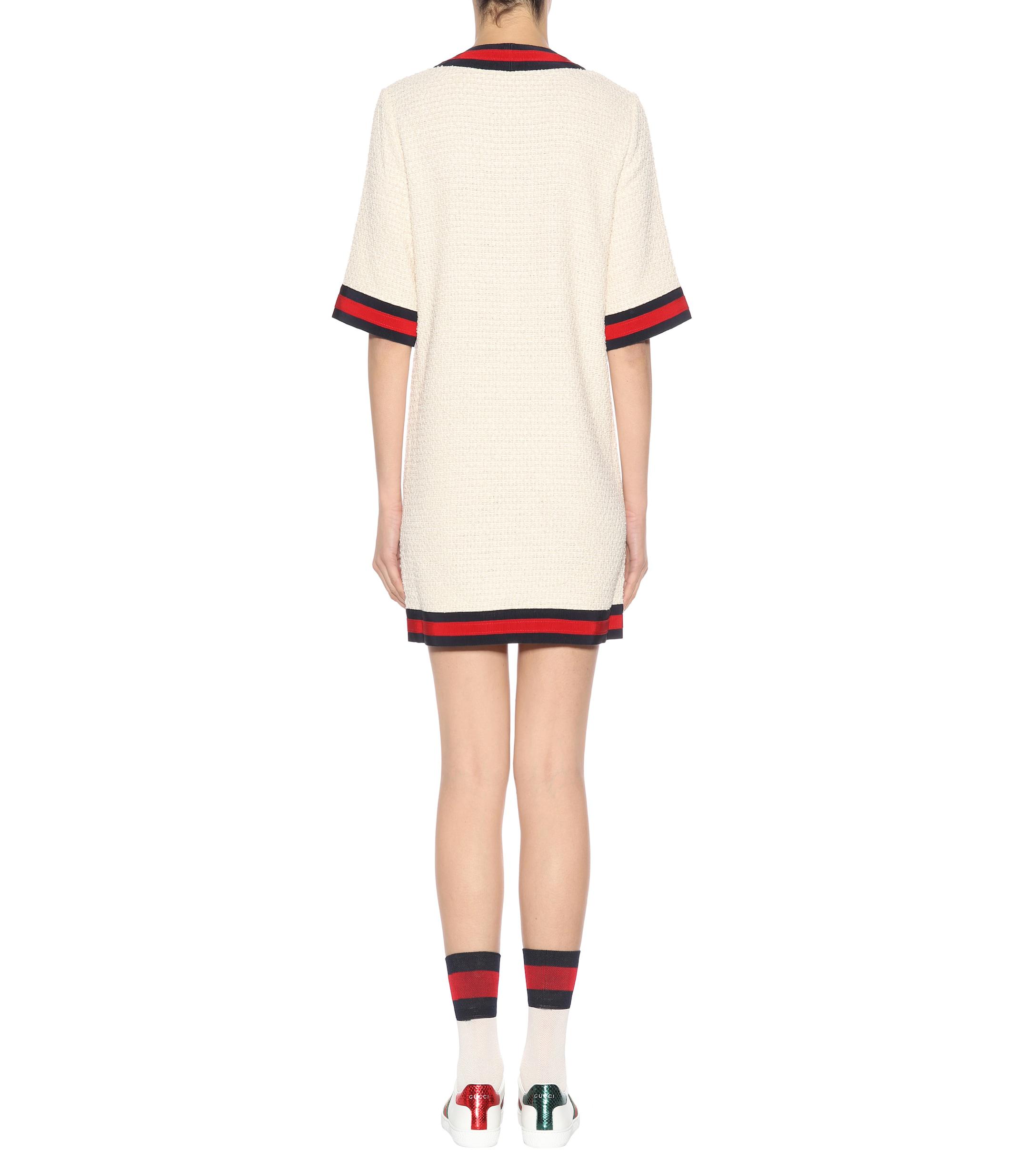 Gucci Cottonblend Sweater Dress in White Lyst