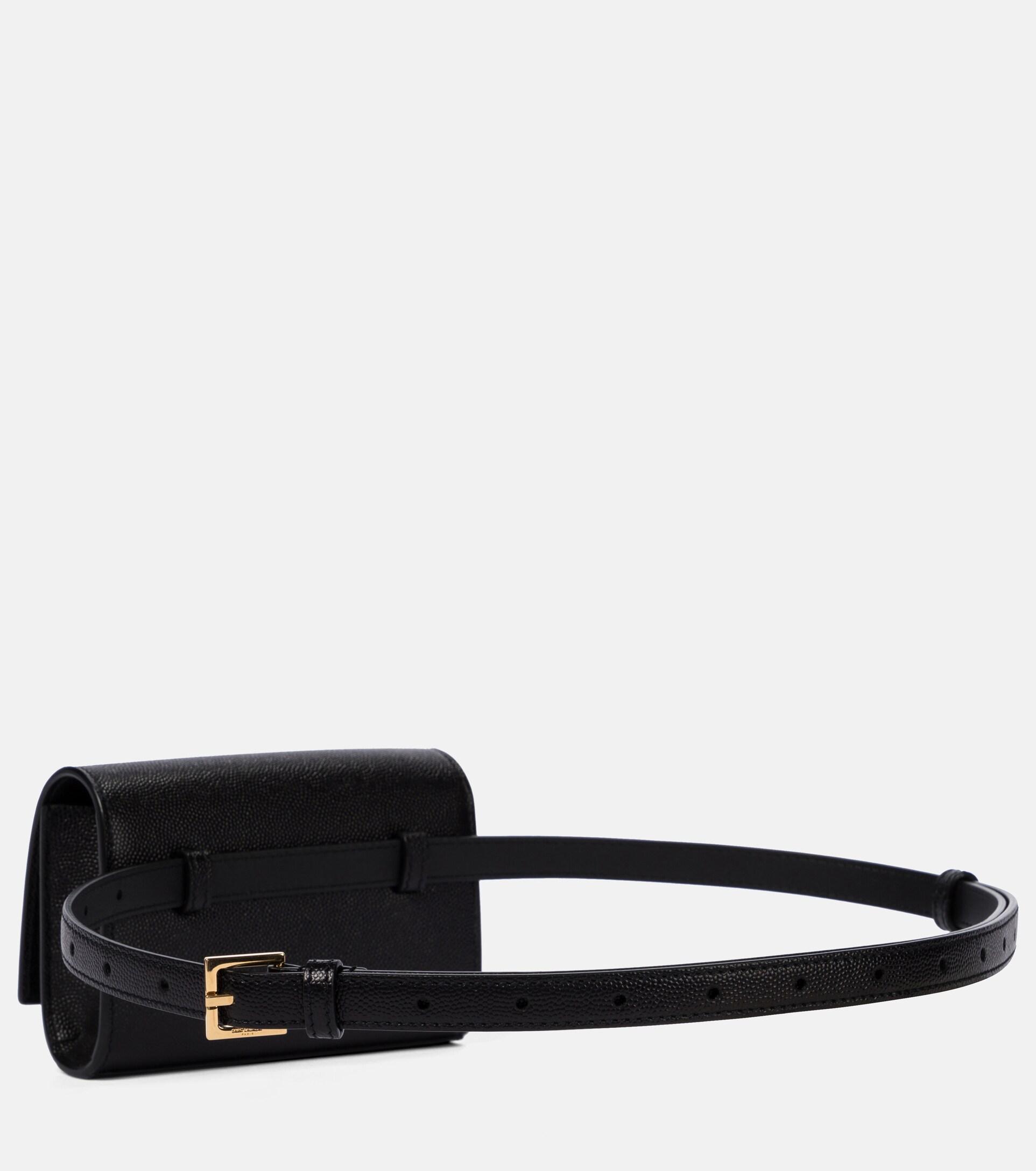 Shop Saint Laurent Kate patent belt bag