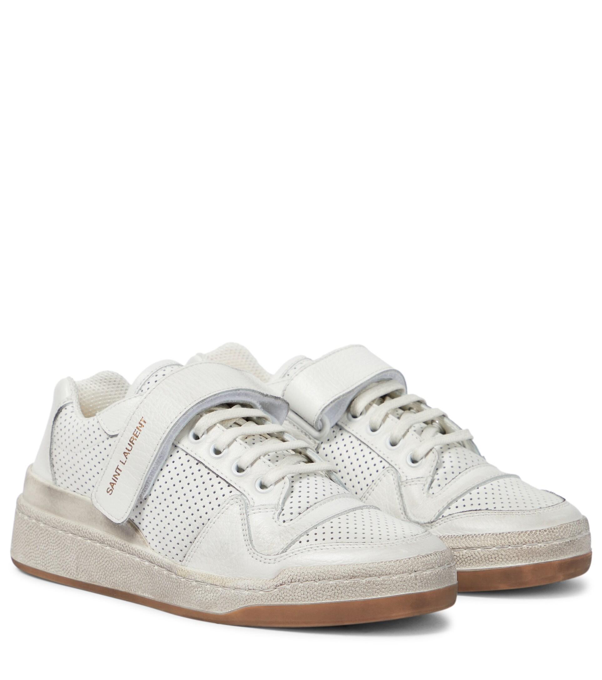 Saint Laurent Leather Sneakers - White Sneakers, Shoes - SNT245714