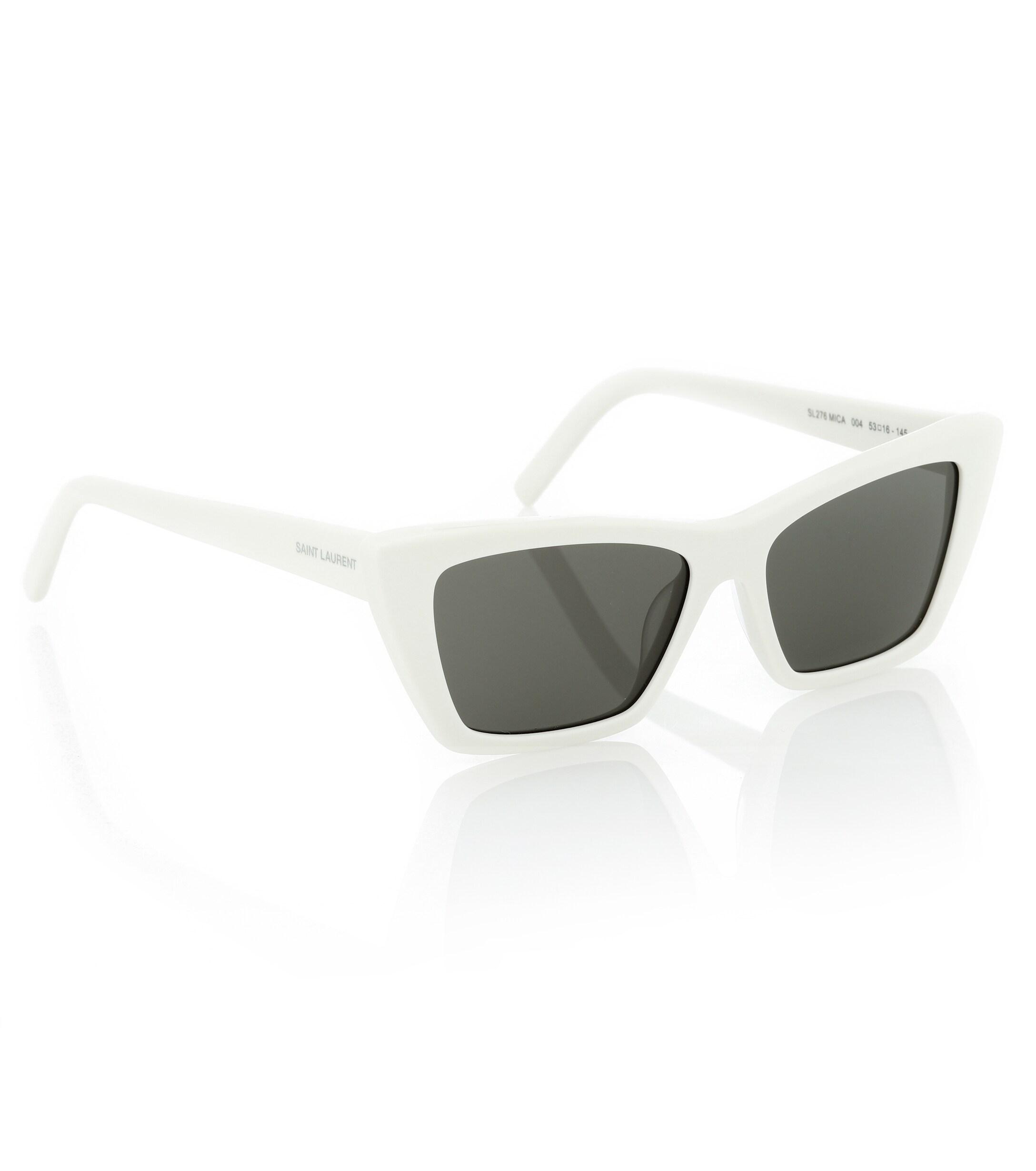 Saint Laurent Mica Cateye Sunglasses in White Lyst