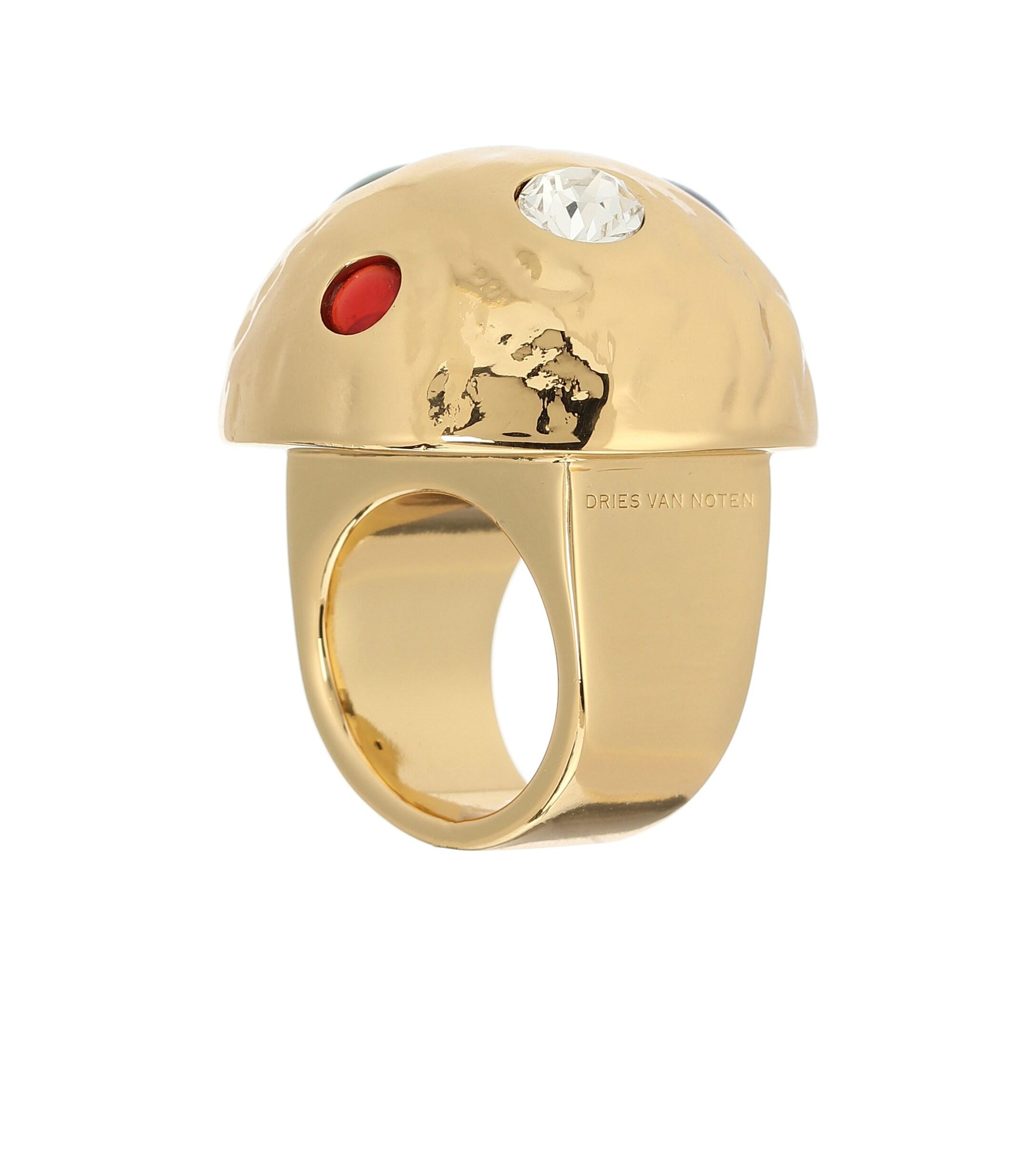 Dries Van Noten Embellished Ring in Gold (Metallic) - Lyst