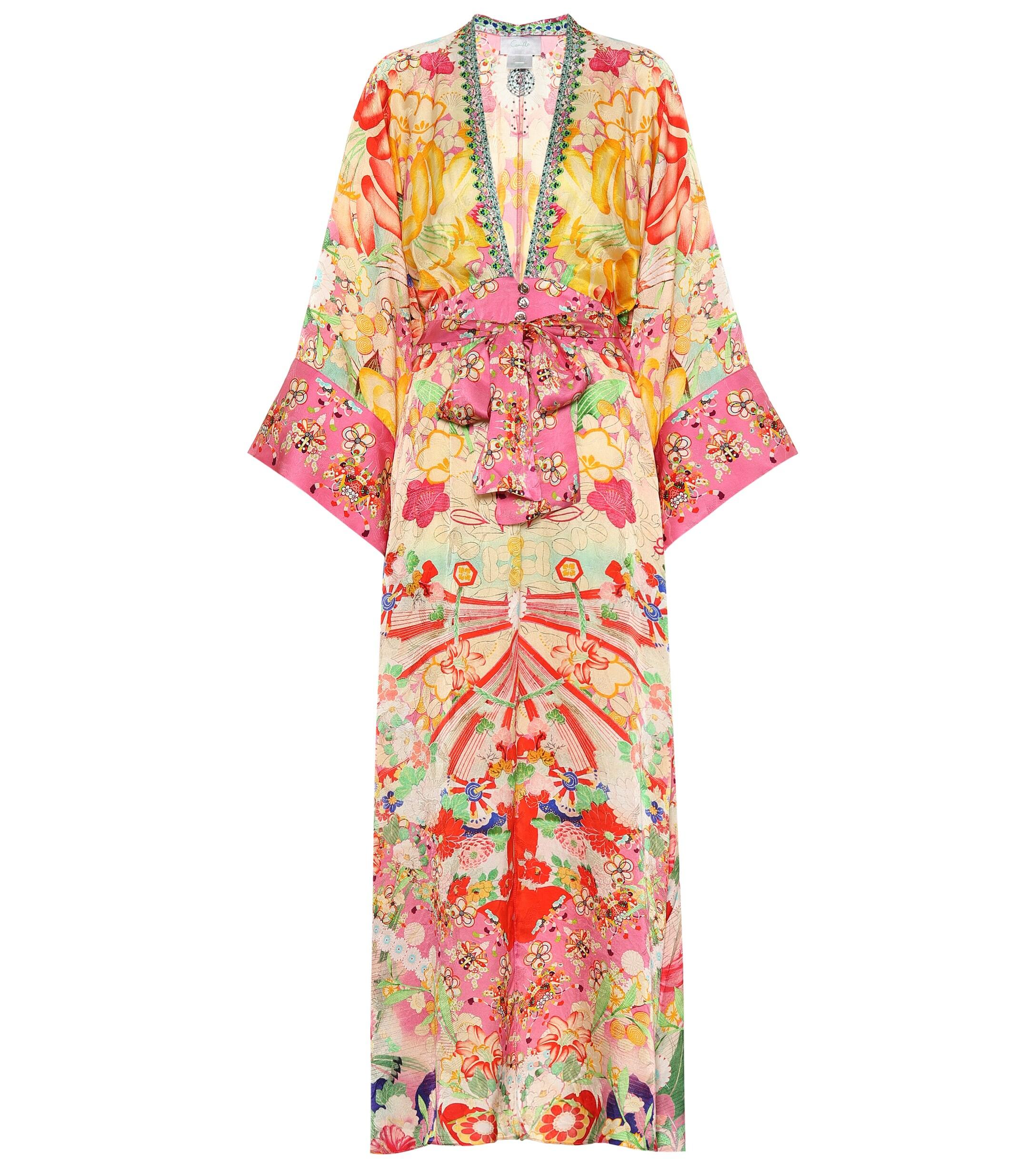 Camilla Printed Silk Kimono - Lyst