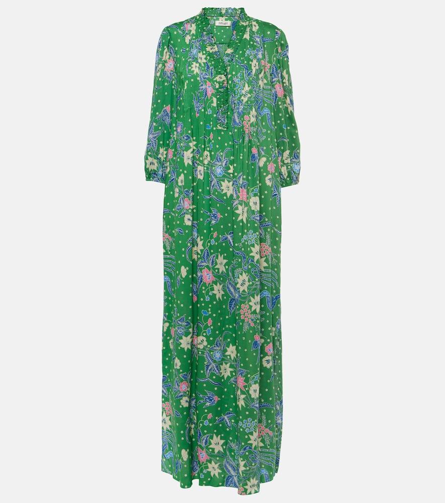 Diane von Furstenberg Layla Printed Jersey Maxi Dress in Green