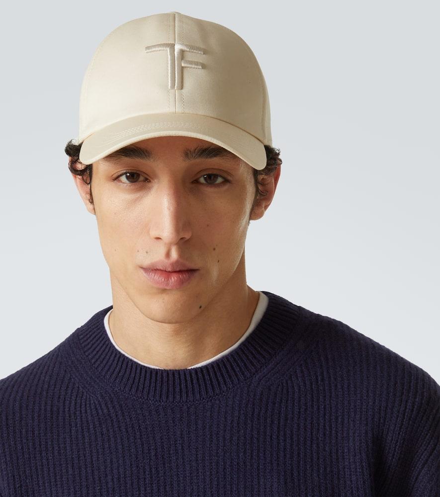 Tom Ford Tf Leather-Trimmed Cotton Canvas Cap in Natural for Men