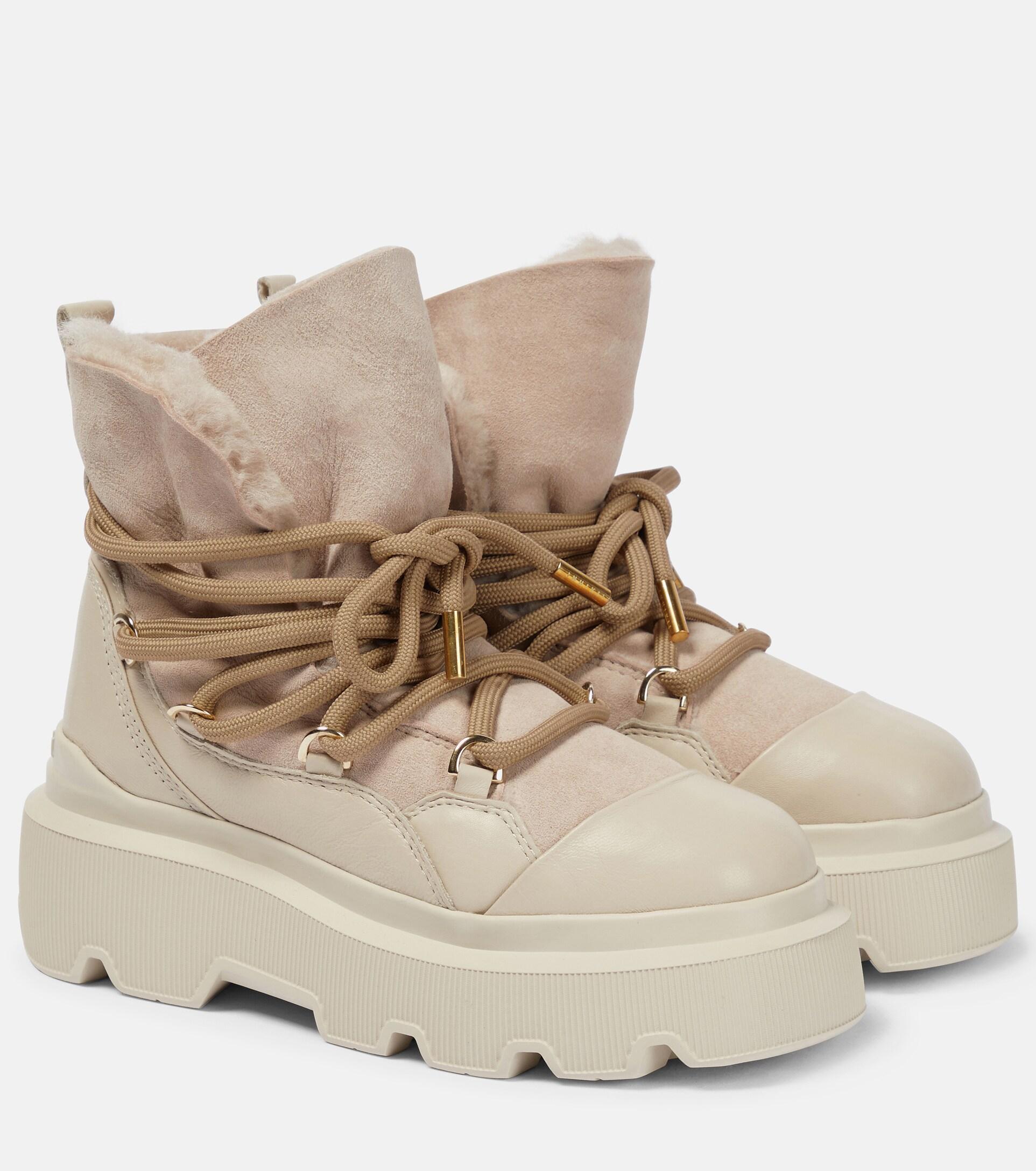 Inuikii Endurance Shearling-lined Suede Boots in Natural | Lyst